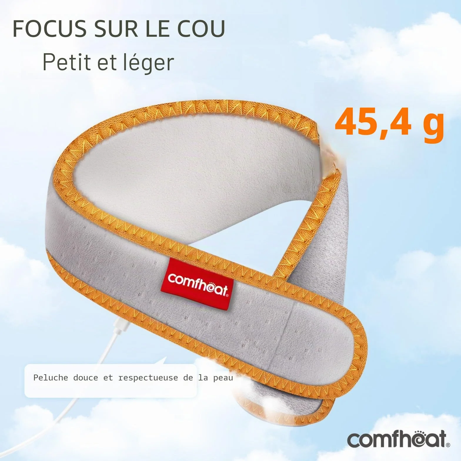 Coussin chauffant USB pour la nuque, soulagement des douleurs cervicales, thérapie thermique portable