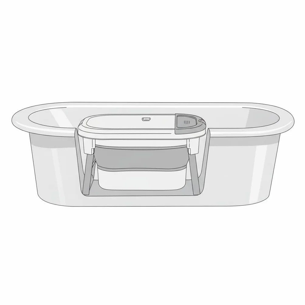 Baignoire pliable pour enfant 0-9 ans grise
