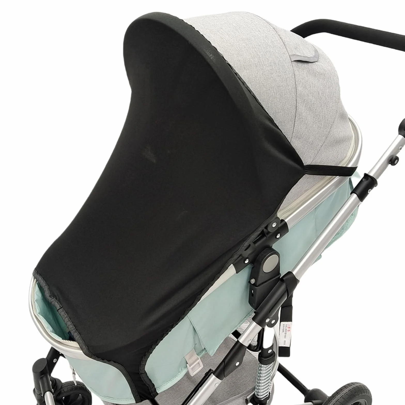 Pare-soleil Universel Poussette Anti-UV UPF +50 Housse élastique Auvent Canopy Noir
