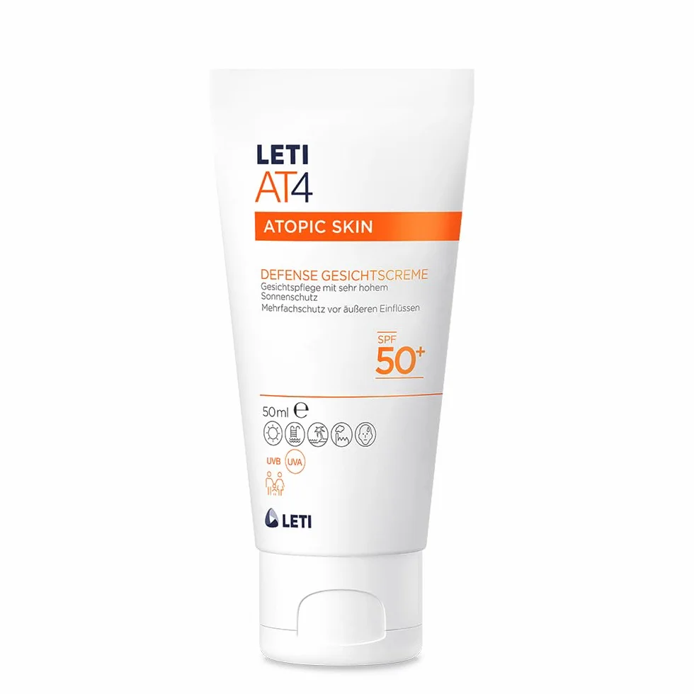 LETI AT4 Defense Gesichtscreme SPF 50+ 50 ml hautschützende wasserabweisende Sonnenschutz