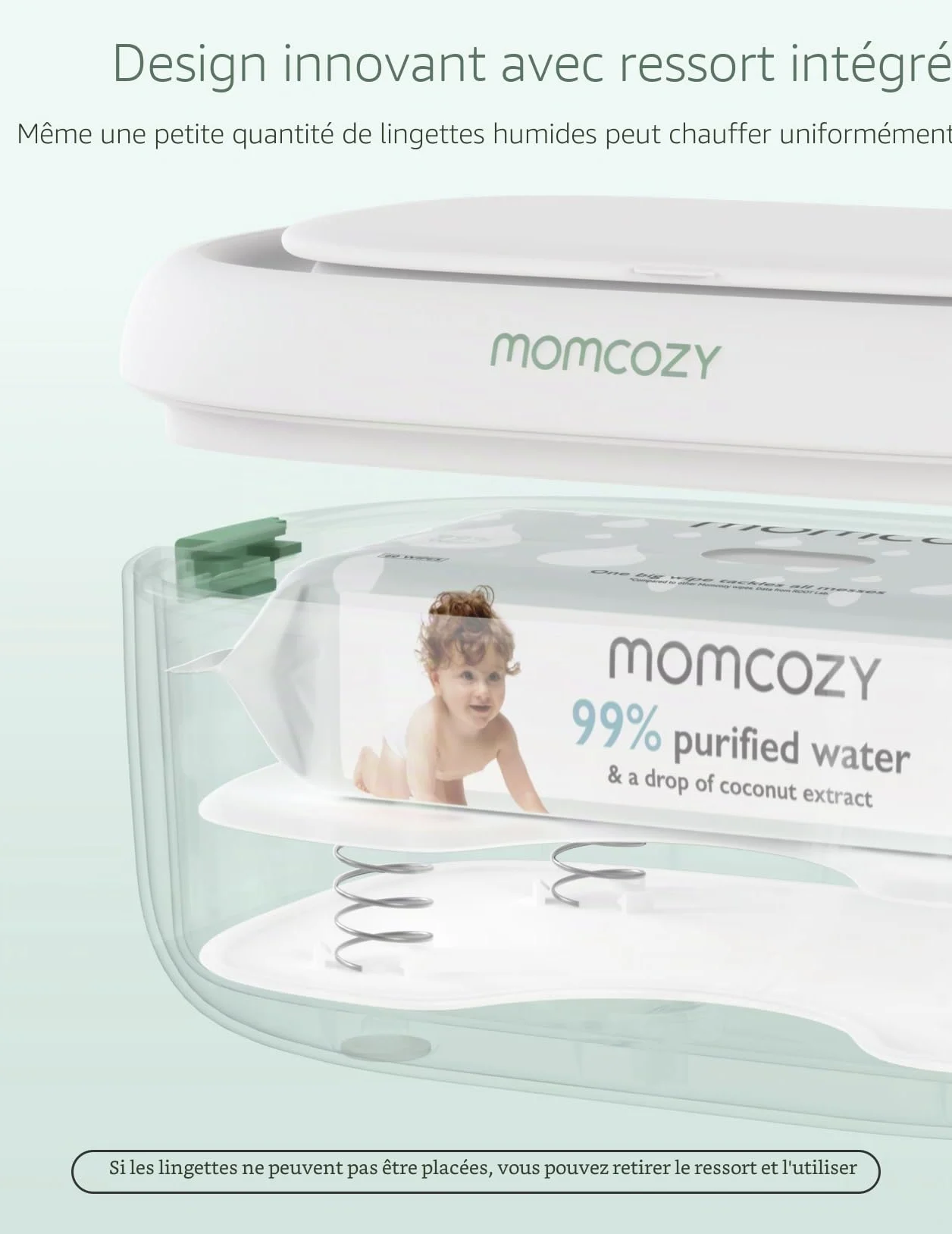 Momcozy Baby Wipe Warmer, Large Capacity Dispenser, Fast Even Heating, 4 Temperature Modes, Night Light