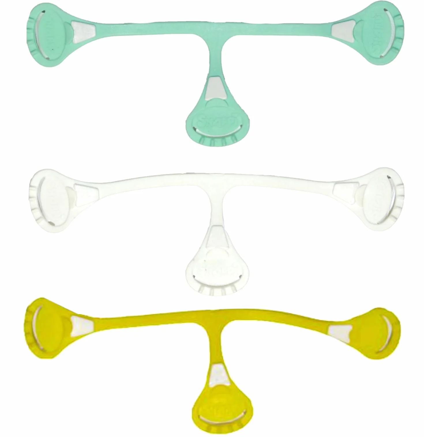 Snappi Attaches pour langes pré-pliés en mousseline Lot de 3 Taille 1 vert clair turquoise blanc jaune