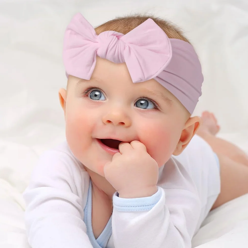 Lot de 20 bandeaux pour bébé fille avec nœuds pour cheveux nouveau-né