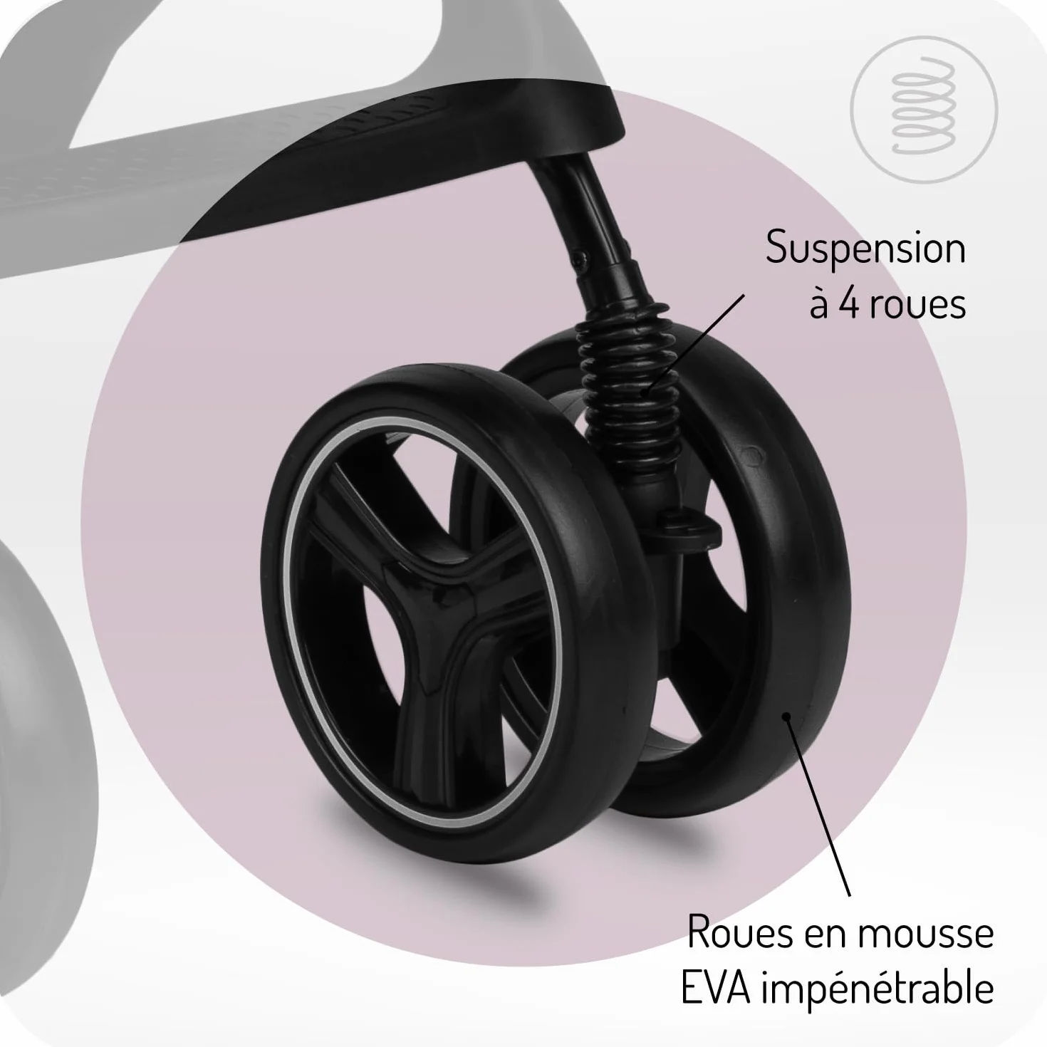 Poussette MoMi ISLA 6 mois 15 kg harnais 5 points panier couvre-pieds porte-gobelet plateau goûter sac couches