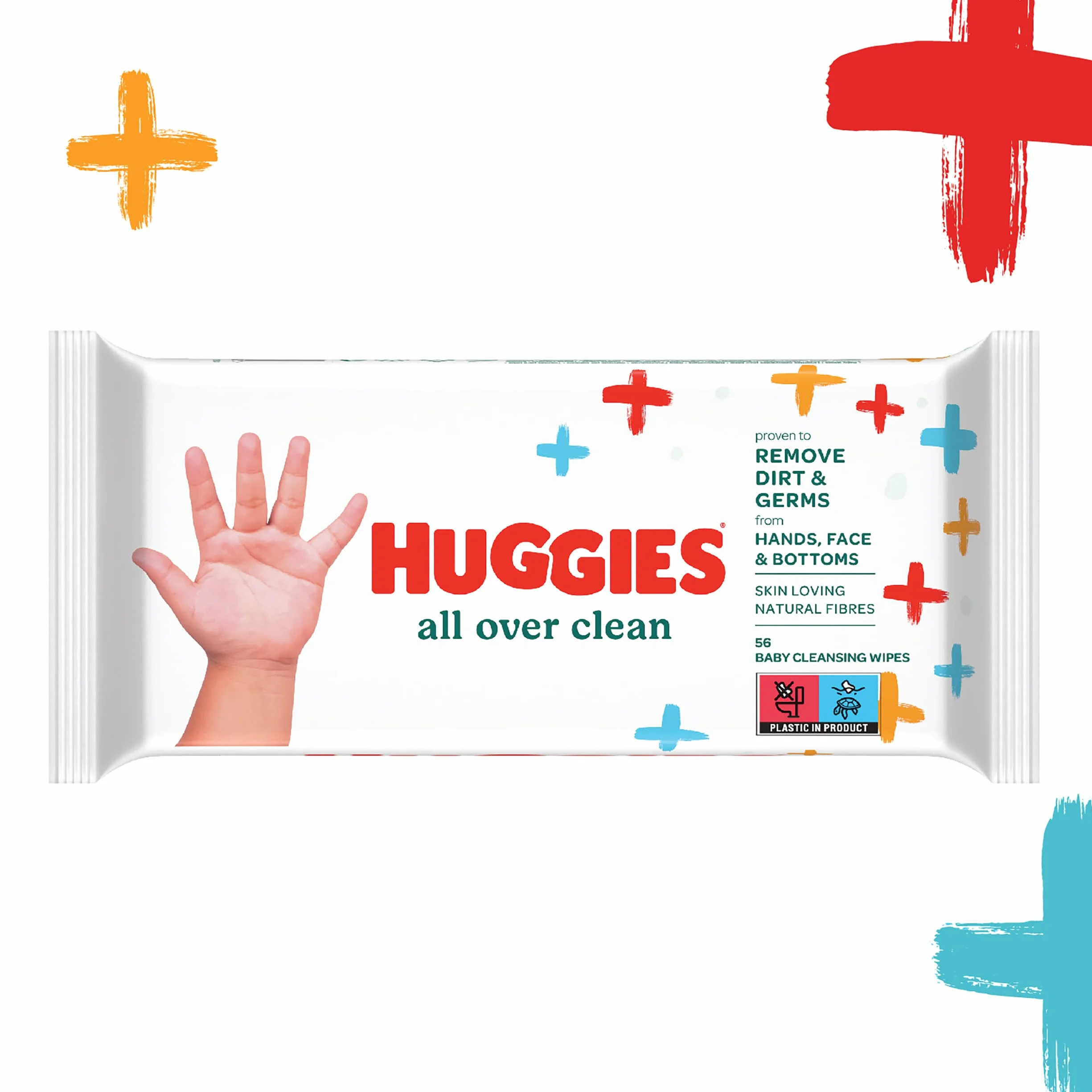 Huggies All Over Clean Lingettes bébé 10 paquets 56 lingettes fibres naturelles