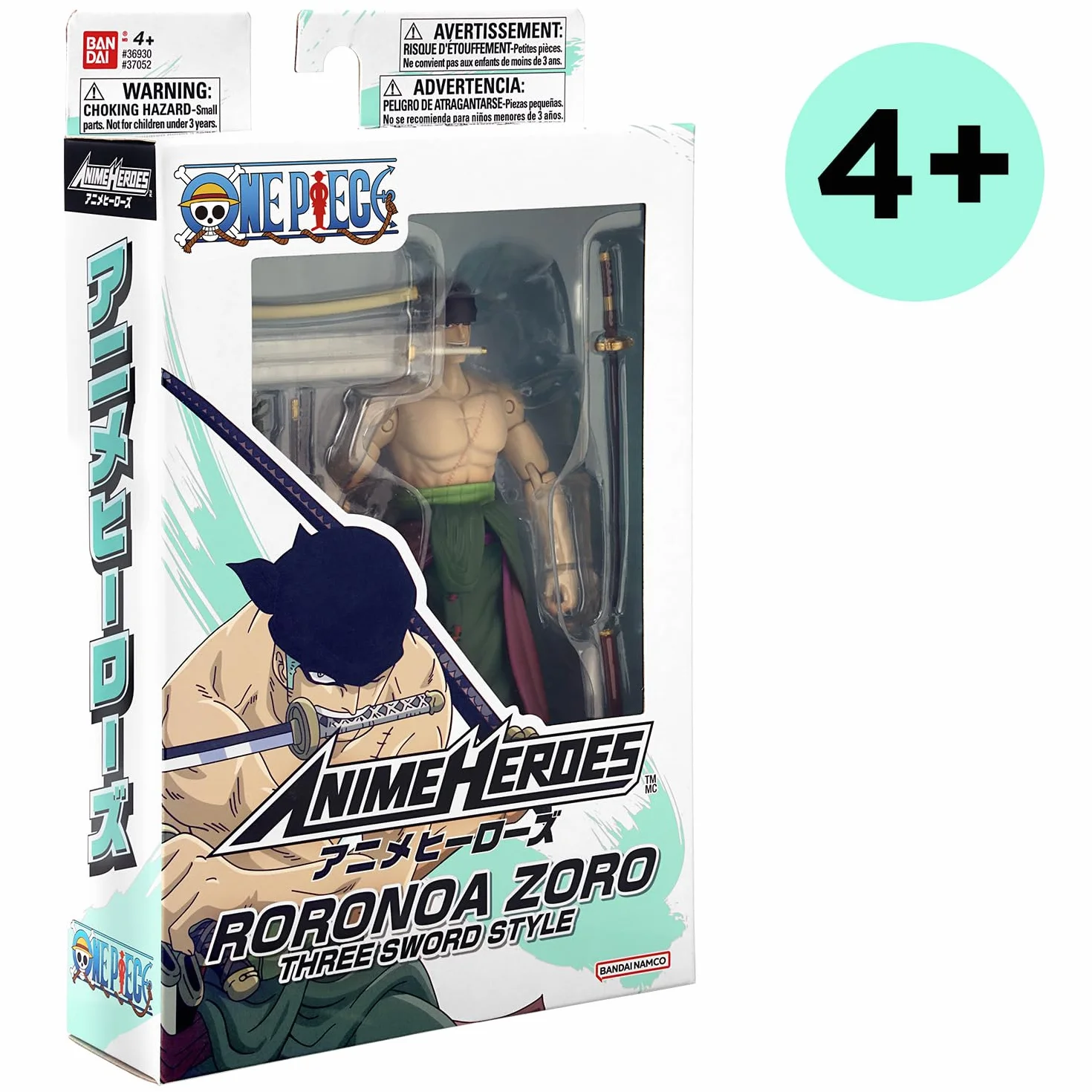 BANDAI Anime Heroes One Piece Figurine Roronoa Zoro 17 cm Three Sword Style Manga Articulée 3 Épées Officielle Jouet Enfant 4 Ans+