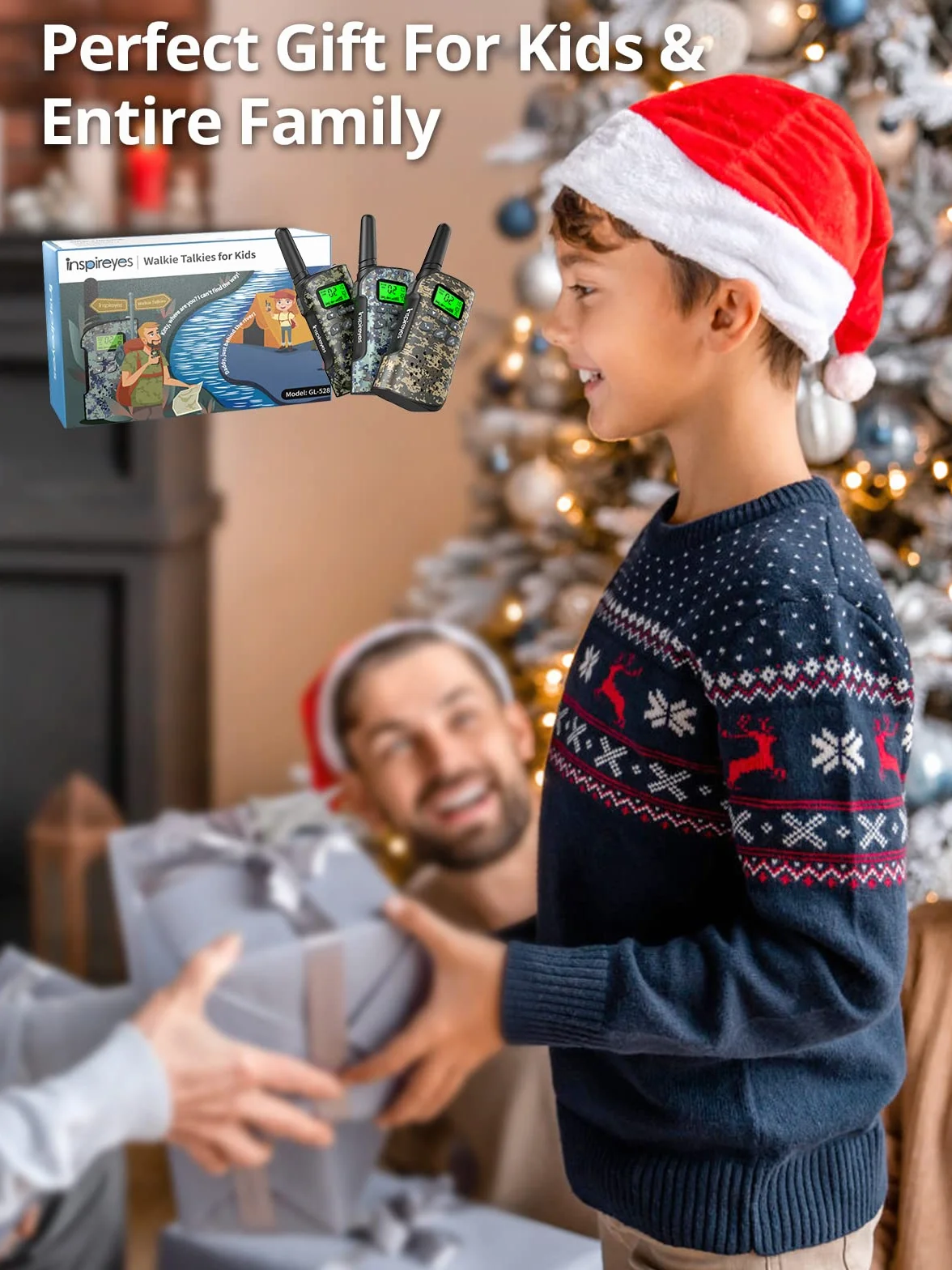 Inspireyes Talkie Walkie Enfants Rechargeable 48H Autonomie Longue Portée 3 Mile Jouet Extérieur 3-12 Ans