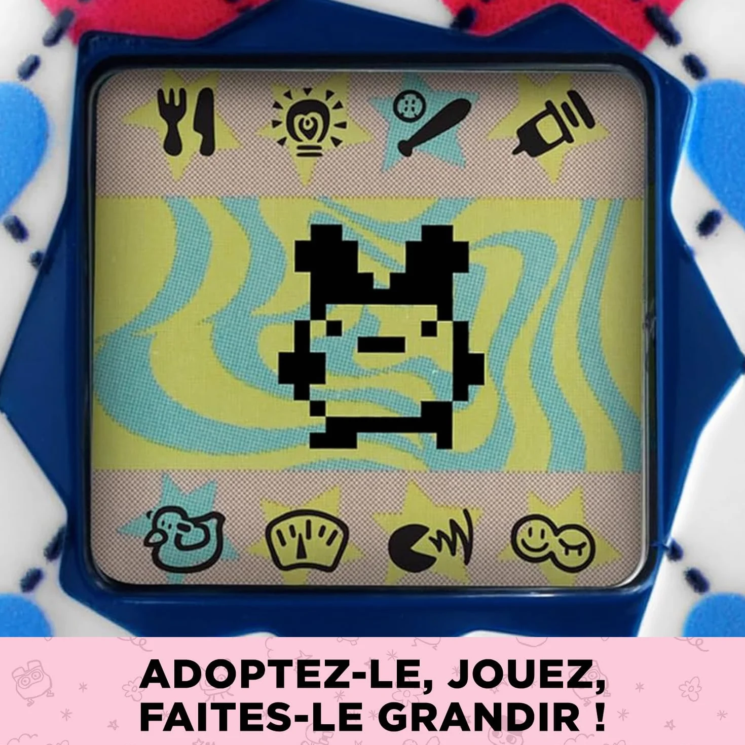 Tamagotchi Original Argyle Heart Animal interactif écran LCD Français Mini-Jeux Jouet Enfant 8 Ans+