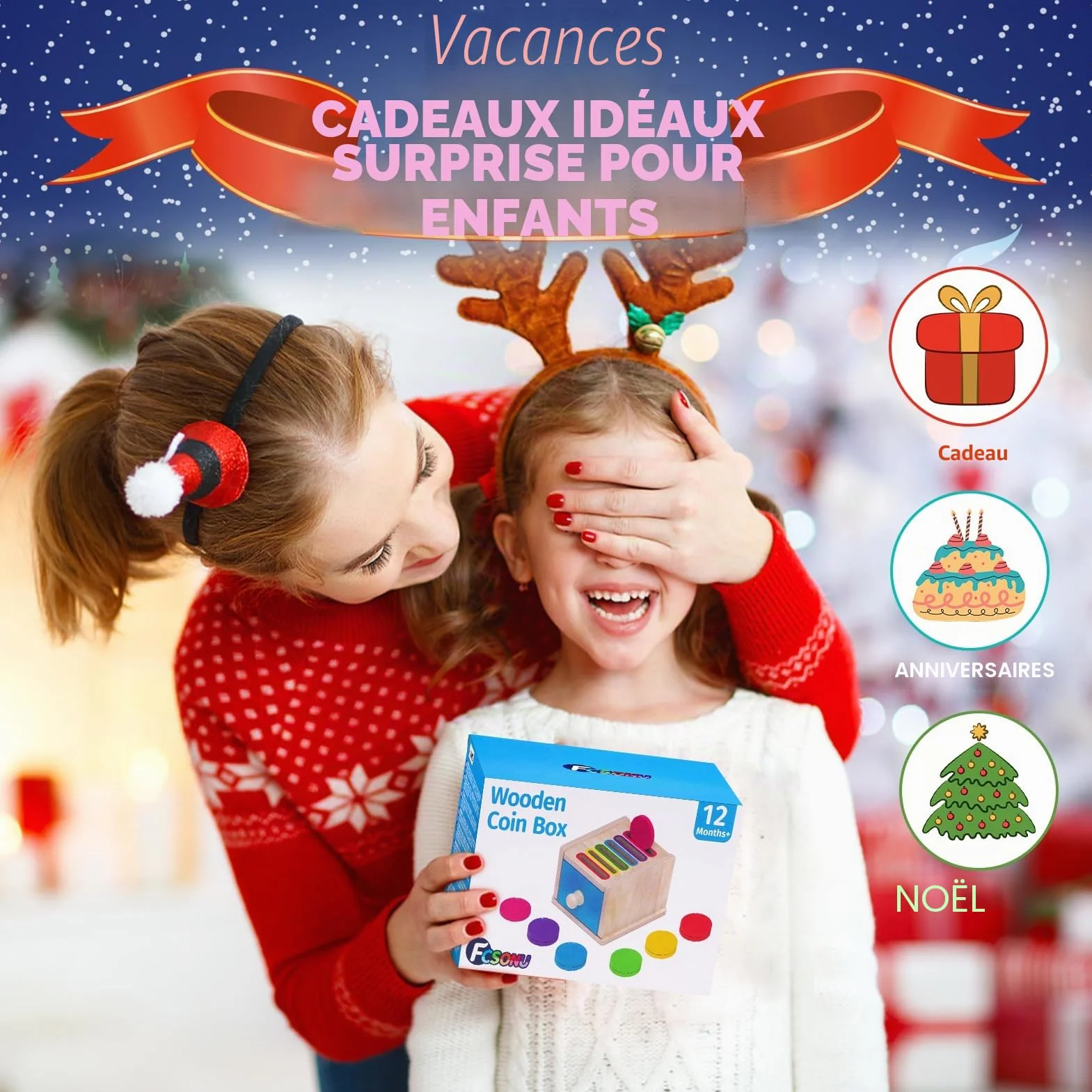 Jouet Bebe 1 2 3 Ans, Jeux Montessori Educatif Apprendre Les Couleurs, Cadeau Fille Garçon Anniversaire Noel