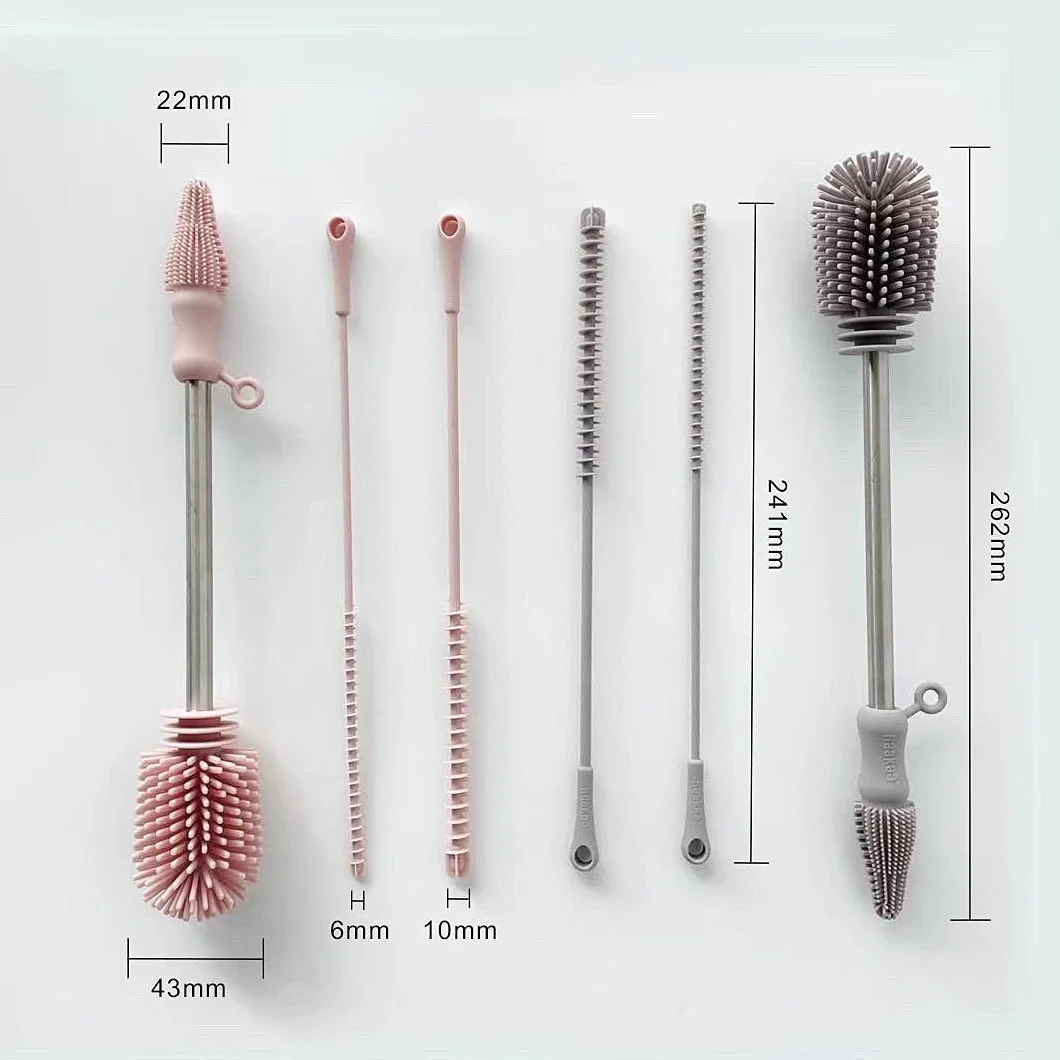 Haakaa Kit de brosses de nettoyage en silicone - pour bouteilles et crevasses - silicone alimentaire