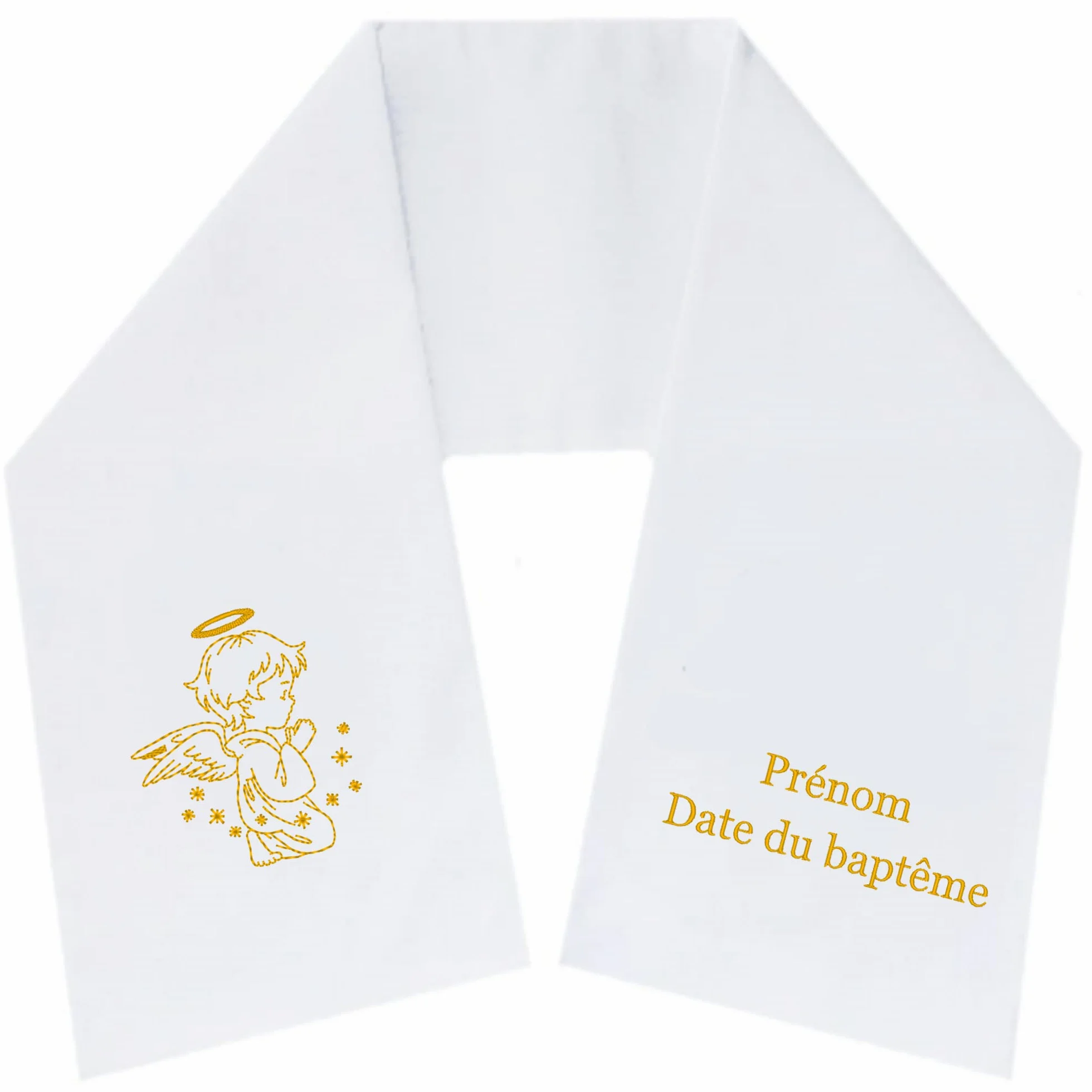 Écharpe de Baptême Personnalisée Brodée Prénom Date 100 Modèles Coton Cadeau Bébé