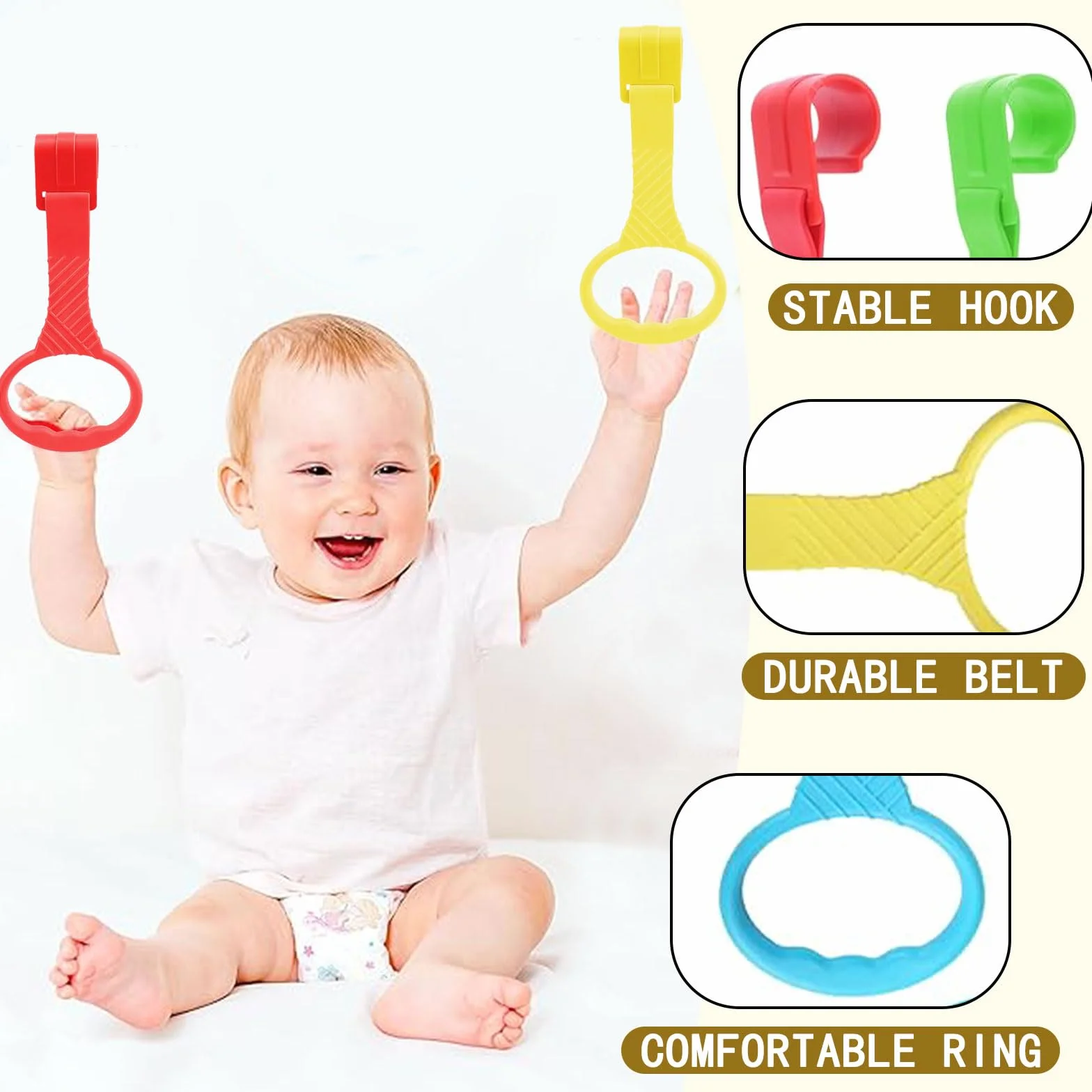 Anneau Parc Bebe 4 Pièces Anneaux pour Lit Bébé et Parc Entraînement Équilibre
