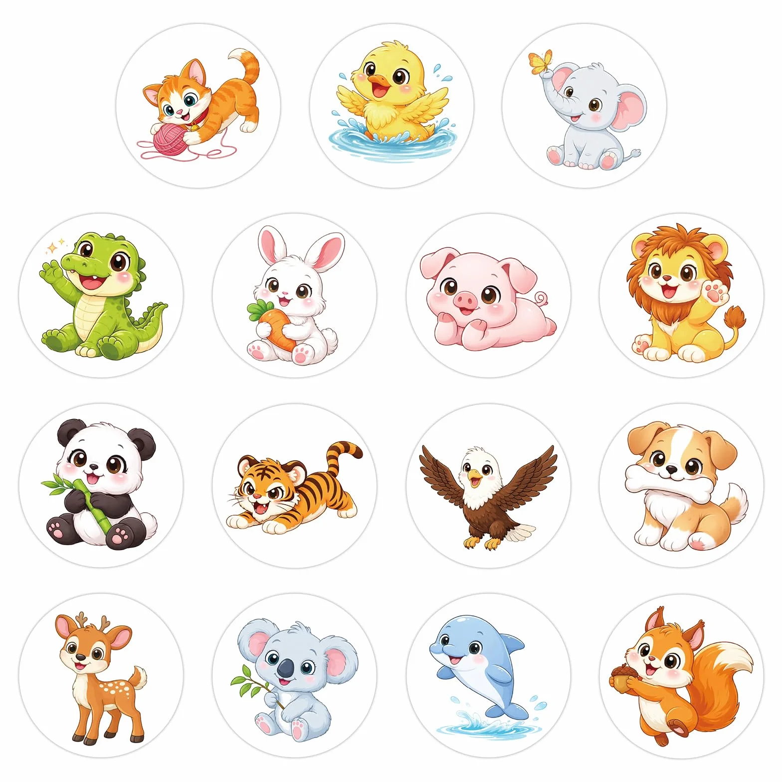 Tinoaly Autocollants d'Apprentissage Propreté, Autocollants Siège Pot Changeant de Couleur pour Toilettes Tout-Petits (15 Motifs Animaux)