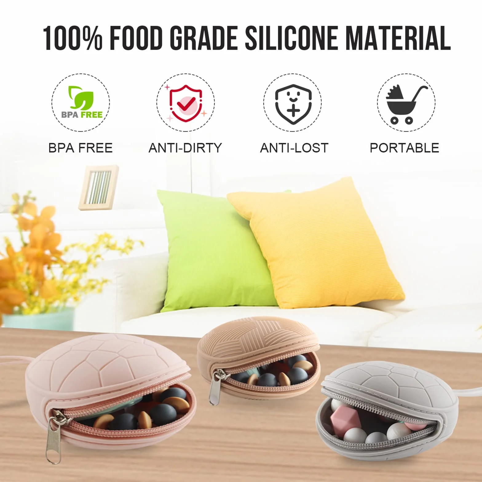 Silicone Pacifier Box Waterproof Portable Soother Storage Case BPA Free Dummy Holder Pouch Black
