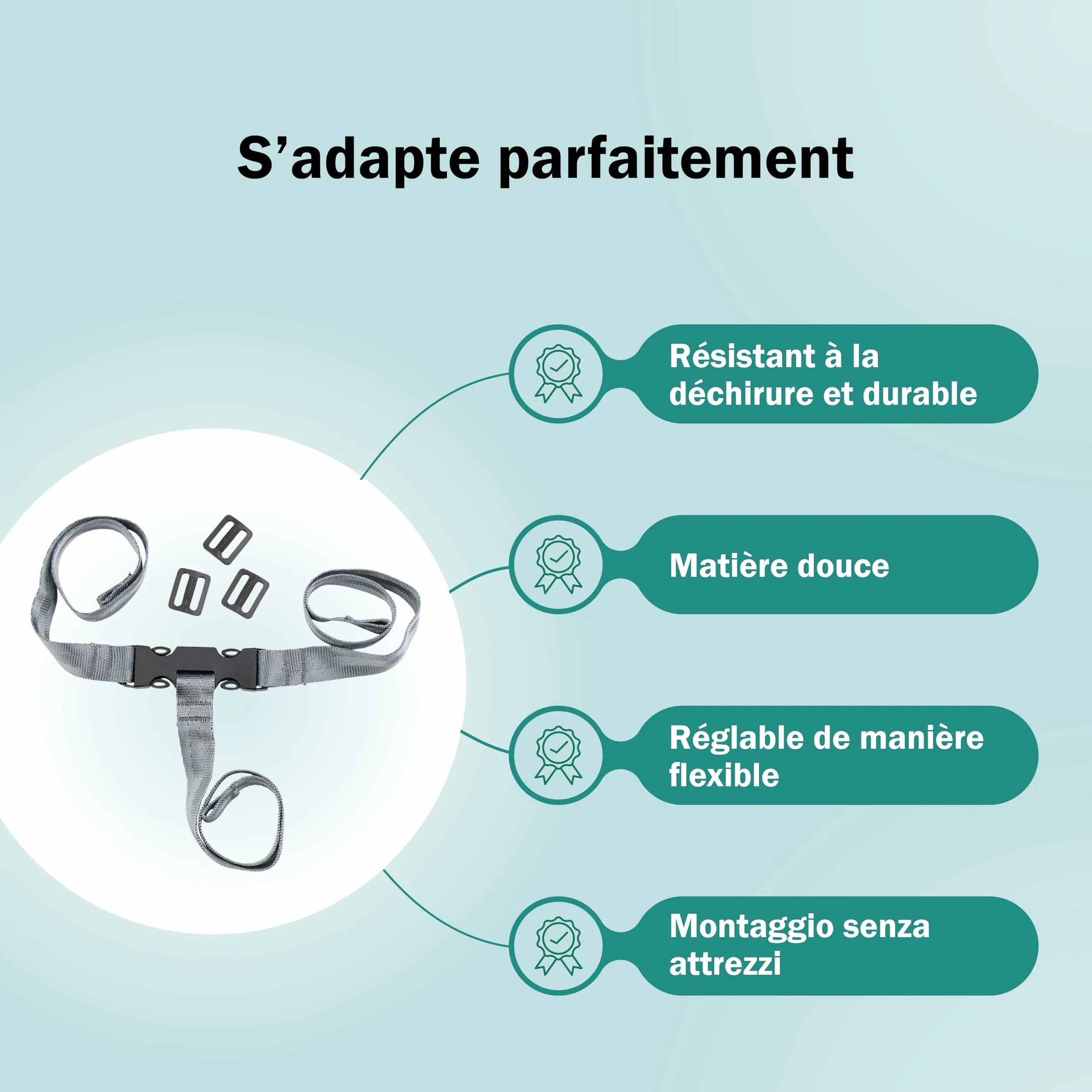 Harnais Chaise Haute Compatible IKEA ANTILOP Sangle Sécurité 3 Points Enfant Bébé