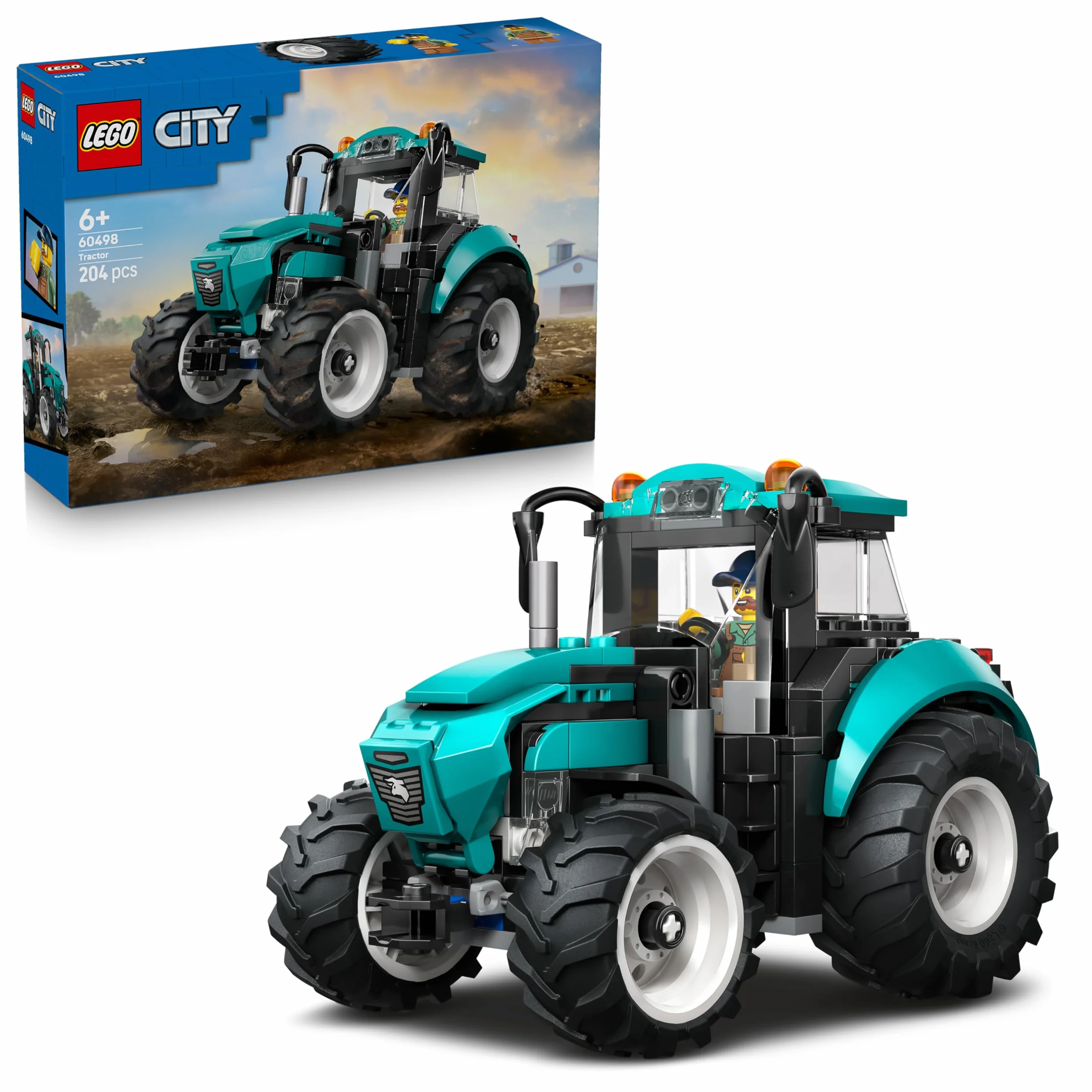 LEGO City Le Tracteur Jouet de Construction Véhicule de Ferme avec Minifigurine de Fermier Cadeau pour Garçon dès 6 Ans
