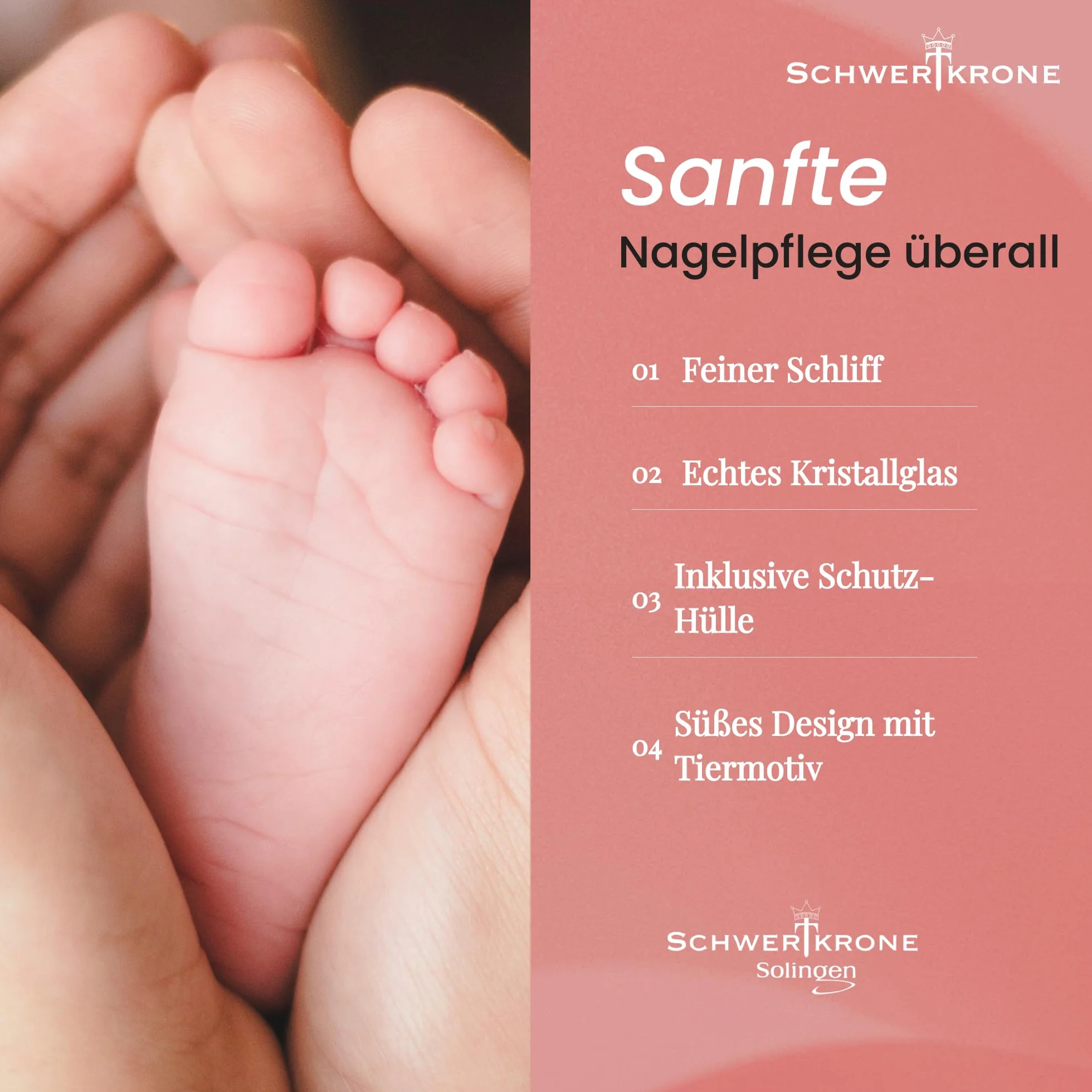 Lime à ongles pour enfant en cristal de Bohême délicate lime en verre pour bébés et jeunes enfants à grain fin des deux côtés Motif ourson en gel 3D hygiénique Made in EU
