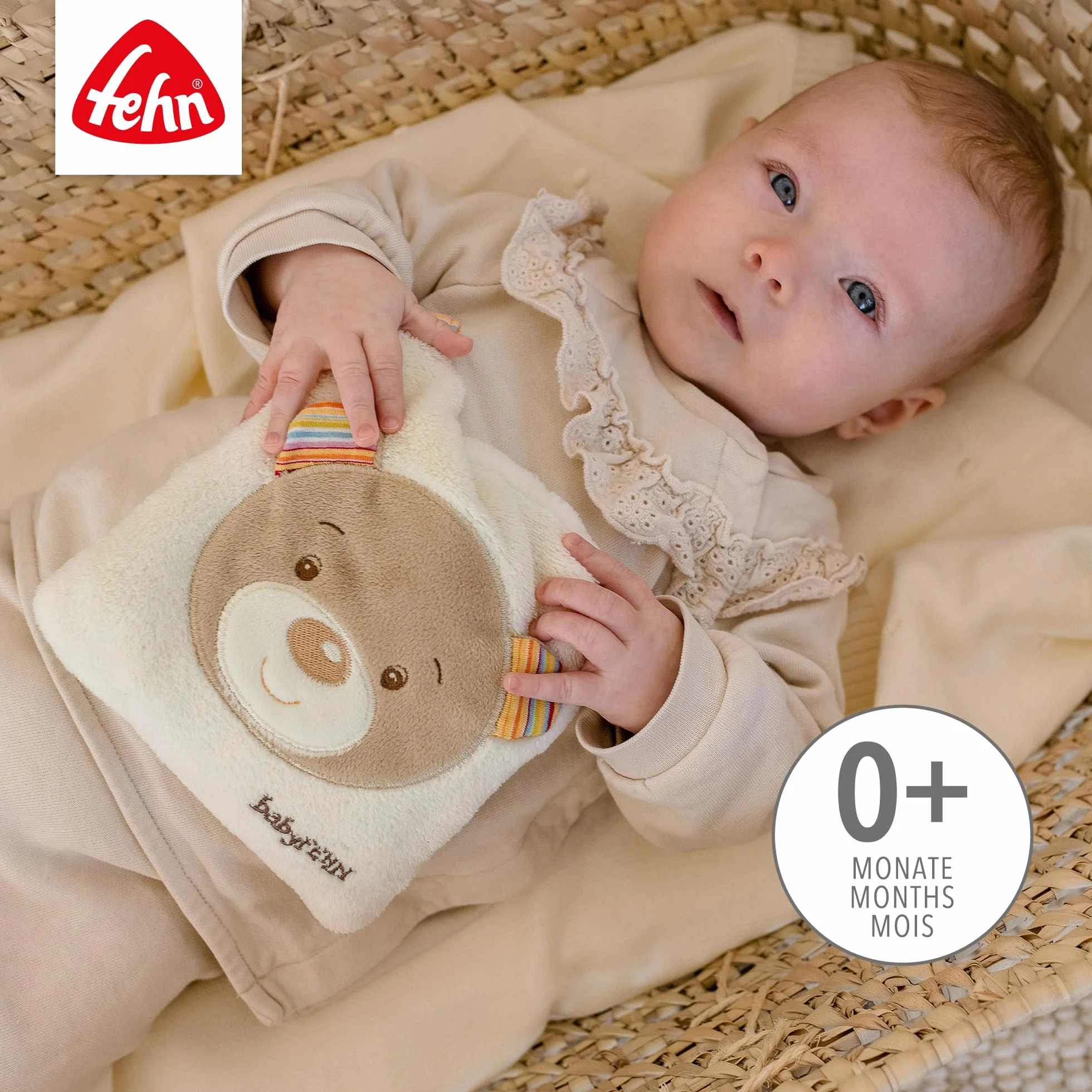 Fehn Coussin de noyaux de cerise ours - Sac chaud et froid amovible pour bébés 0 mois+