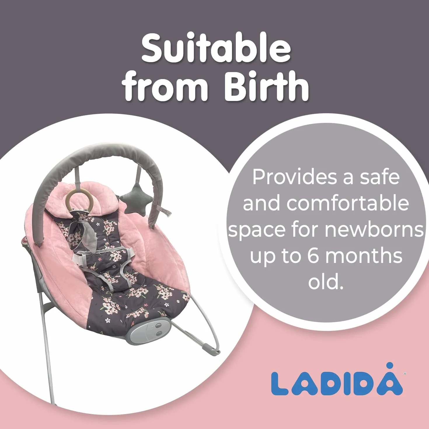 Transat pour bébé avec musique apaisante et vibration LADIDA