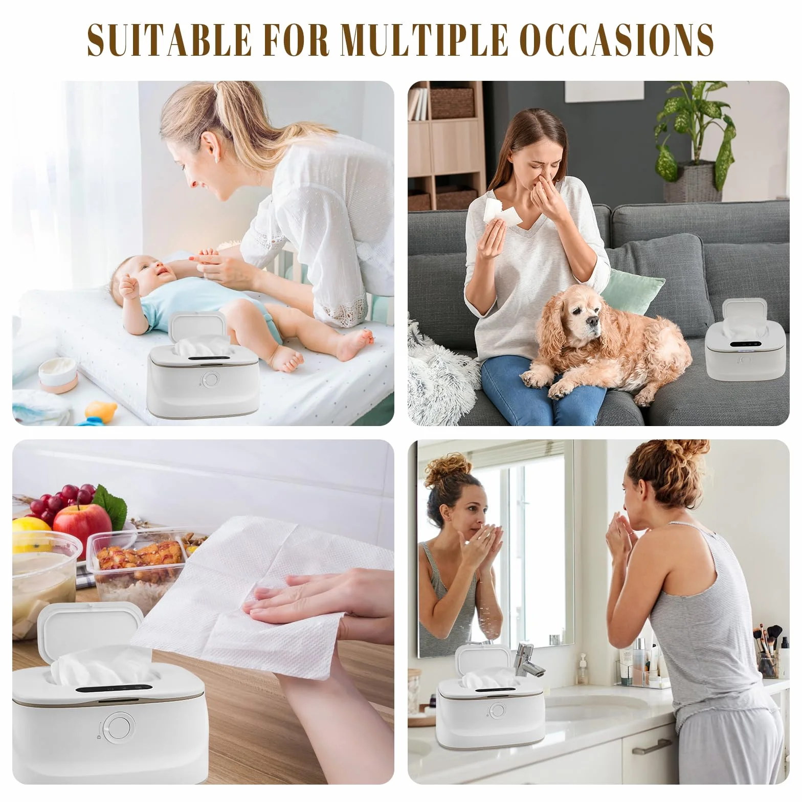 Chauffe-lingettes bébé 3 températures veilleuses chauffage rapide USB portable