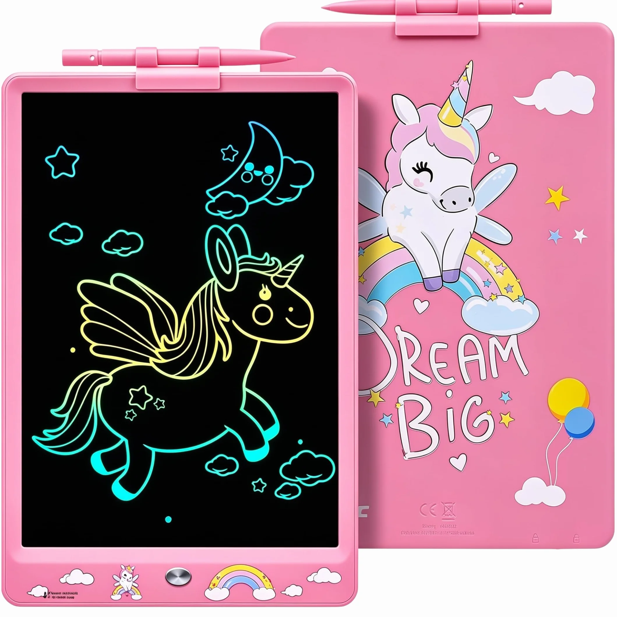 DYNASONIC Tablette d'écriture pour enfants 10 pouces LCD Dessin Magnétique Jouet Dinosaure Cadeau 2-8 ans