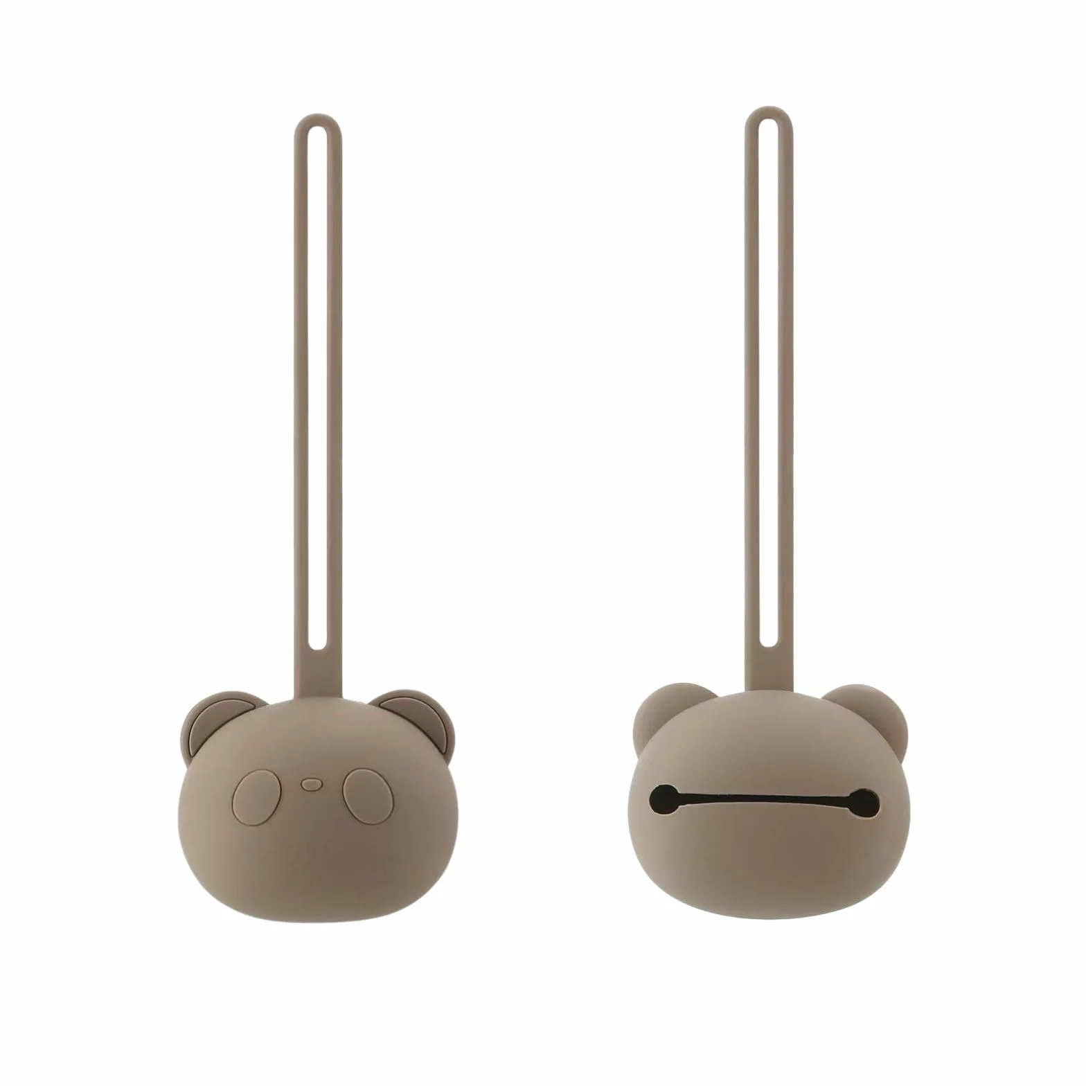 PandaEar Boîtes à Sucettes en Silicone Lot de 2, Étui Rangement Forme d'Ours avec Sangle Voyage