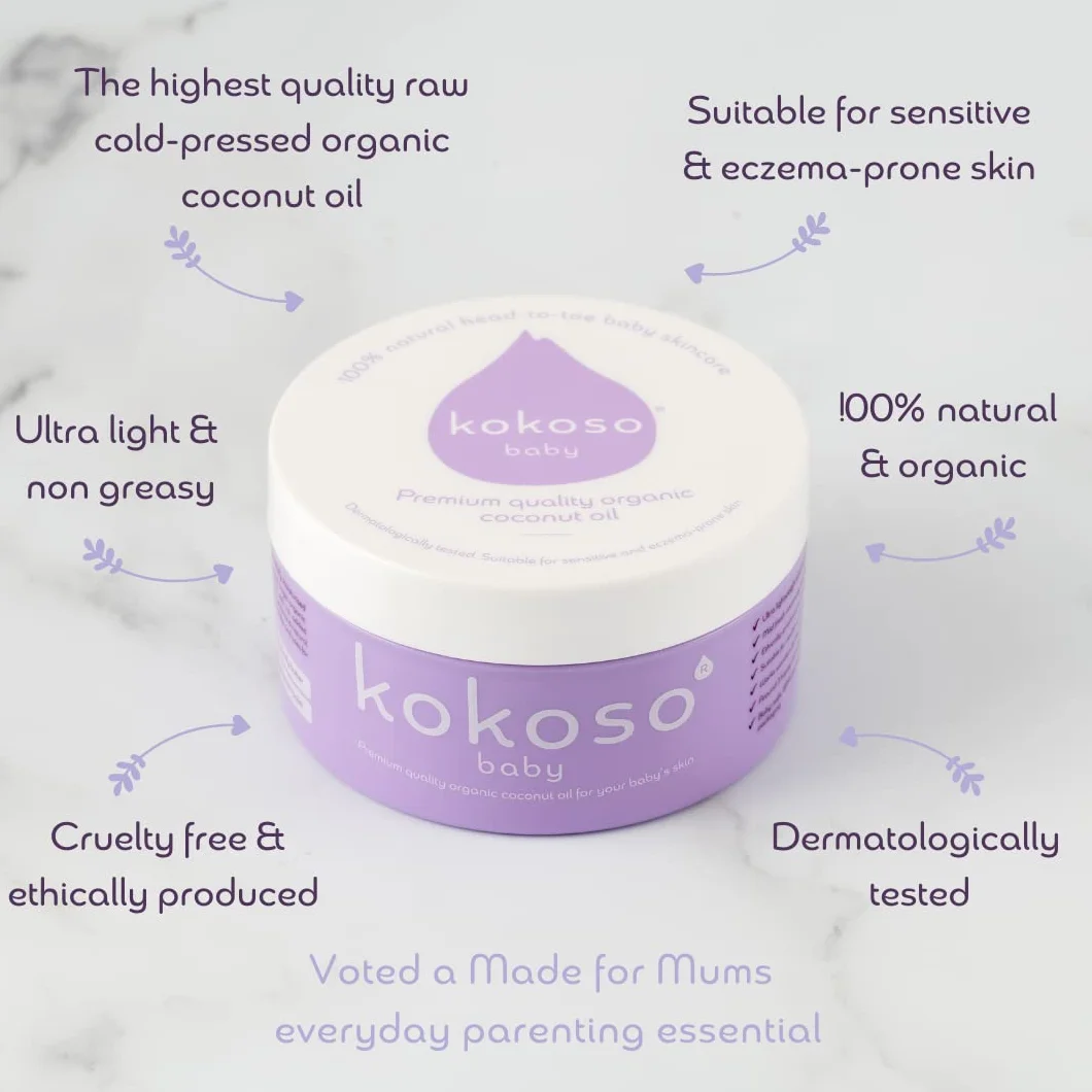 Kokoso Huile de noix de coco bio pour bébé 100% naturelle 70g