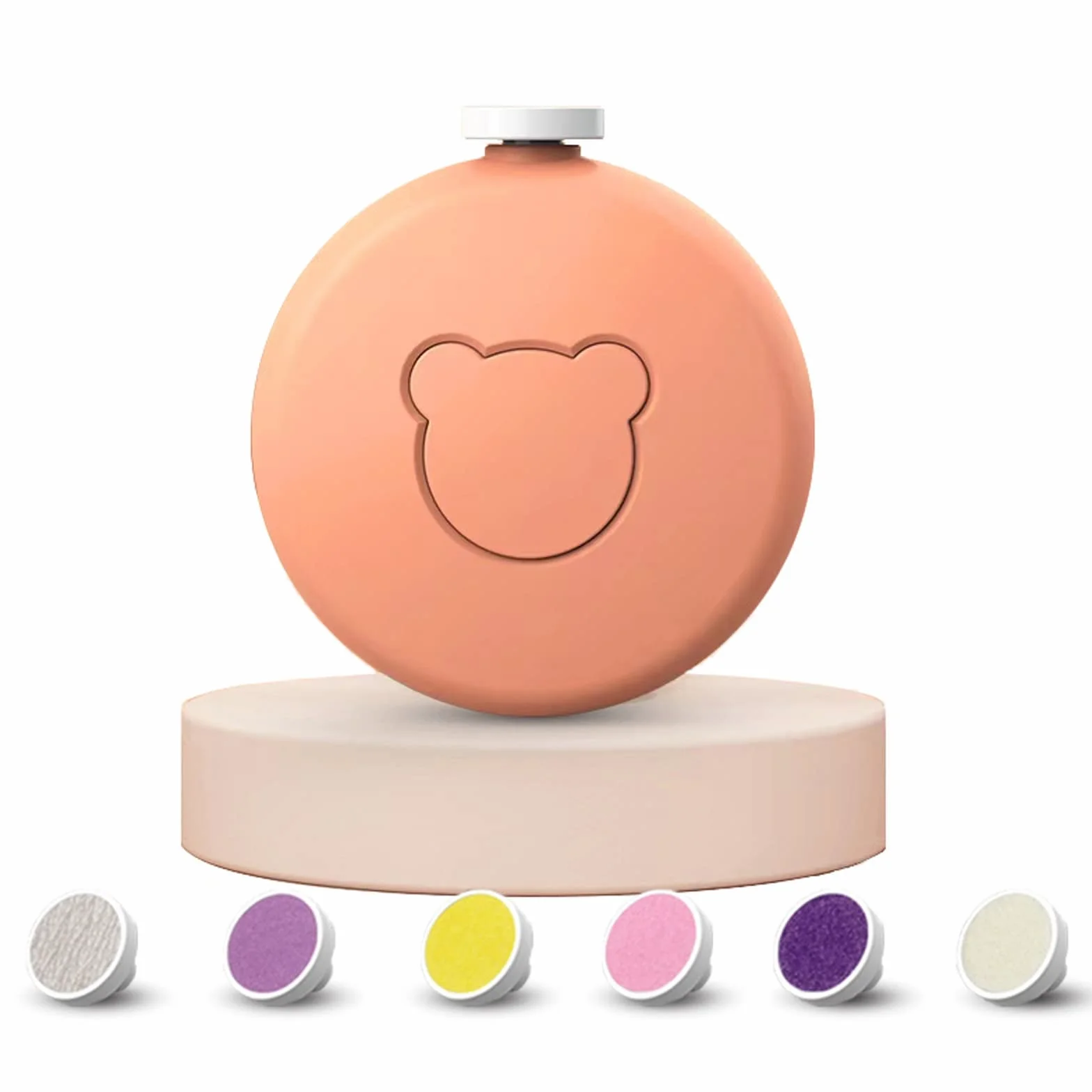 Julyupoli Lime à Ongles Électrique Bébé 6 en 1 Kit Tondeuse Ongles Nouveau-Nés Enfant Adulte Orange