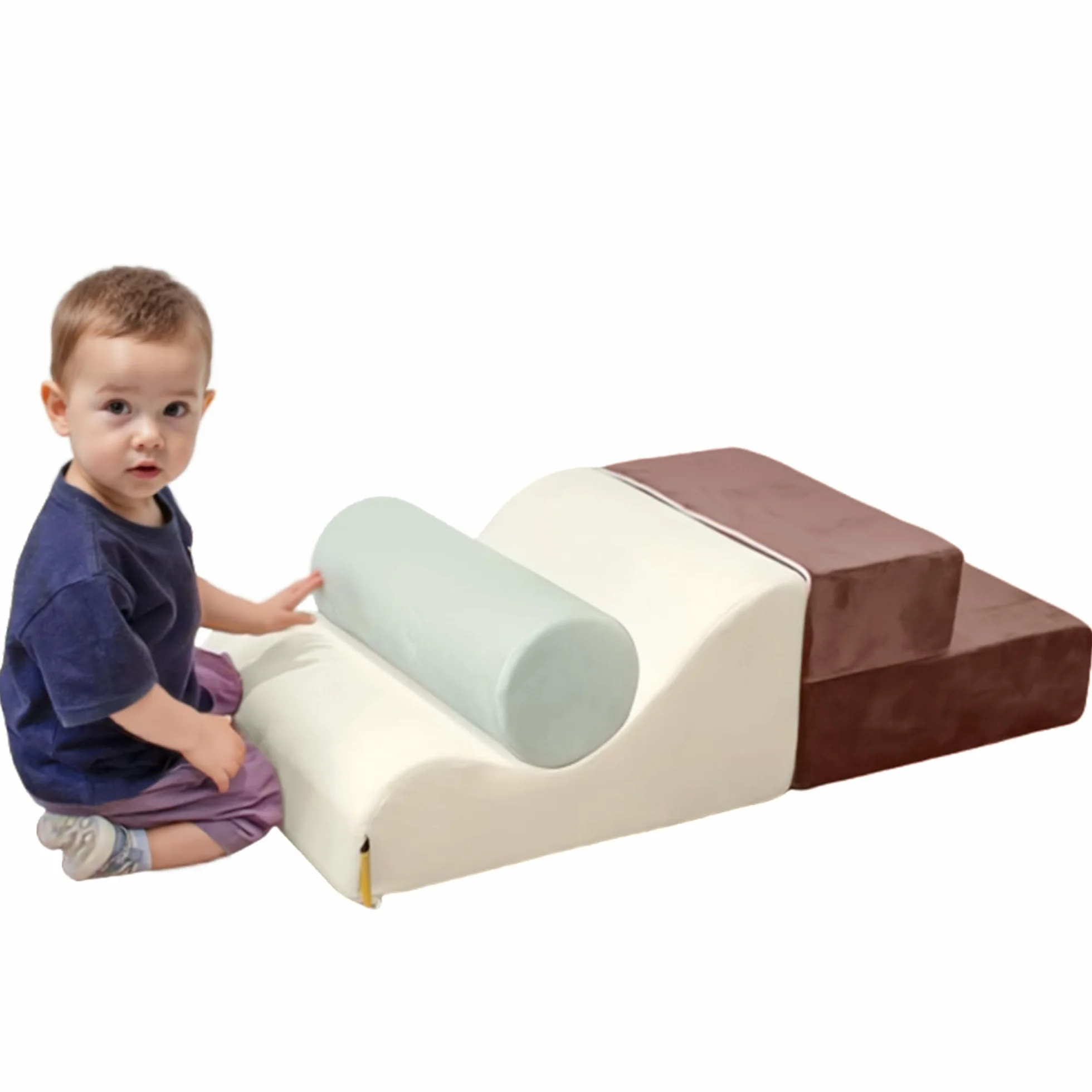 BanaSuper Parcours Motricité Bébé, Blocs Mousse Éducatifs avec Velcro, Structure d'escalade Antidérapante, 3 Pièces