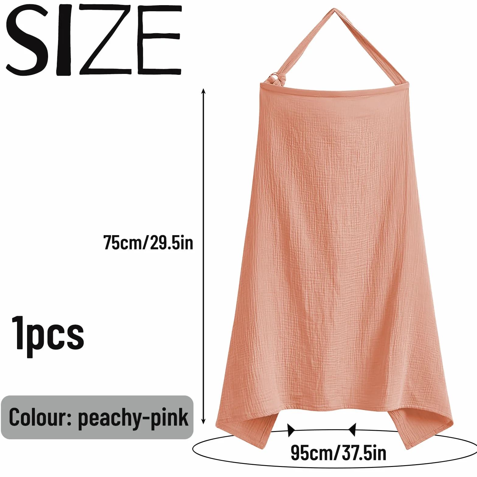 Darryy Tablier d'Allaitement en Coton 75x95cm Respirant Rose