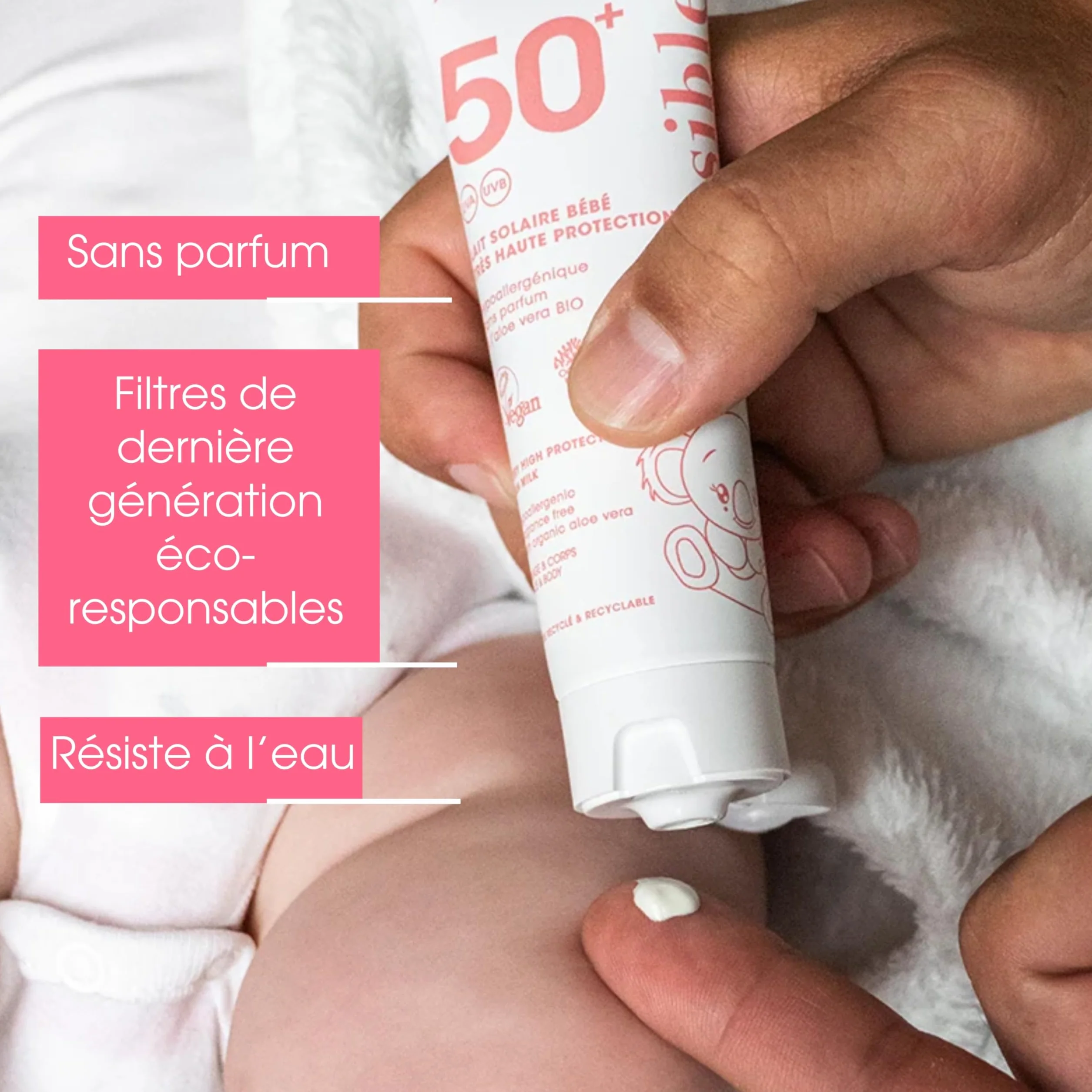 ALPHANOVA Lait Solaire Bébé SPF50+ 50ml Visage Corps Hypoallergénique Peaux Sensibles Sans Parfum