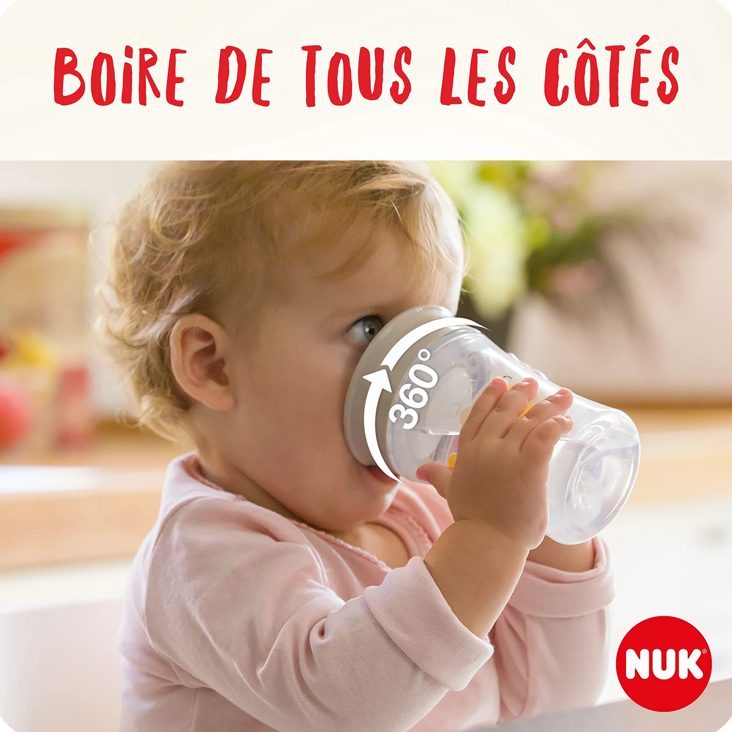 NUK Magic Cup Tasse d'Apprentissage 230 ml 2 Unités Lion Bleu Chat Turquoise
