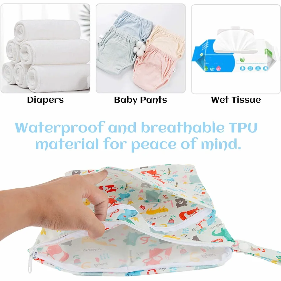 Sac Couches Lavables Etanche XiXiRan, Sac à Couche Bébé Réutilisable, Wet Bag, 3 Modèles S/M/L