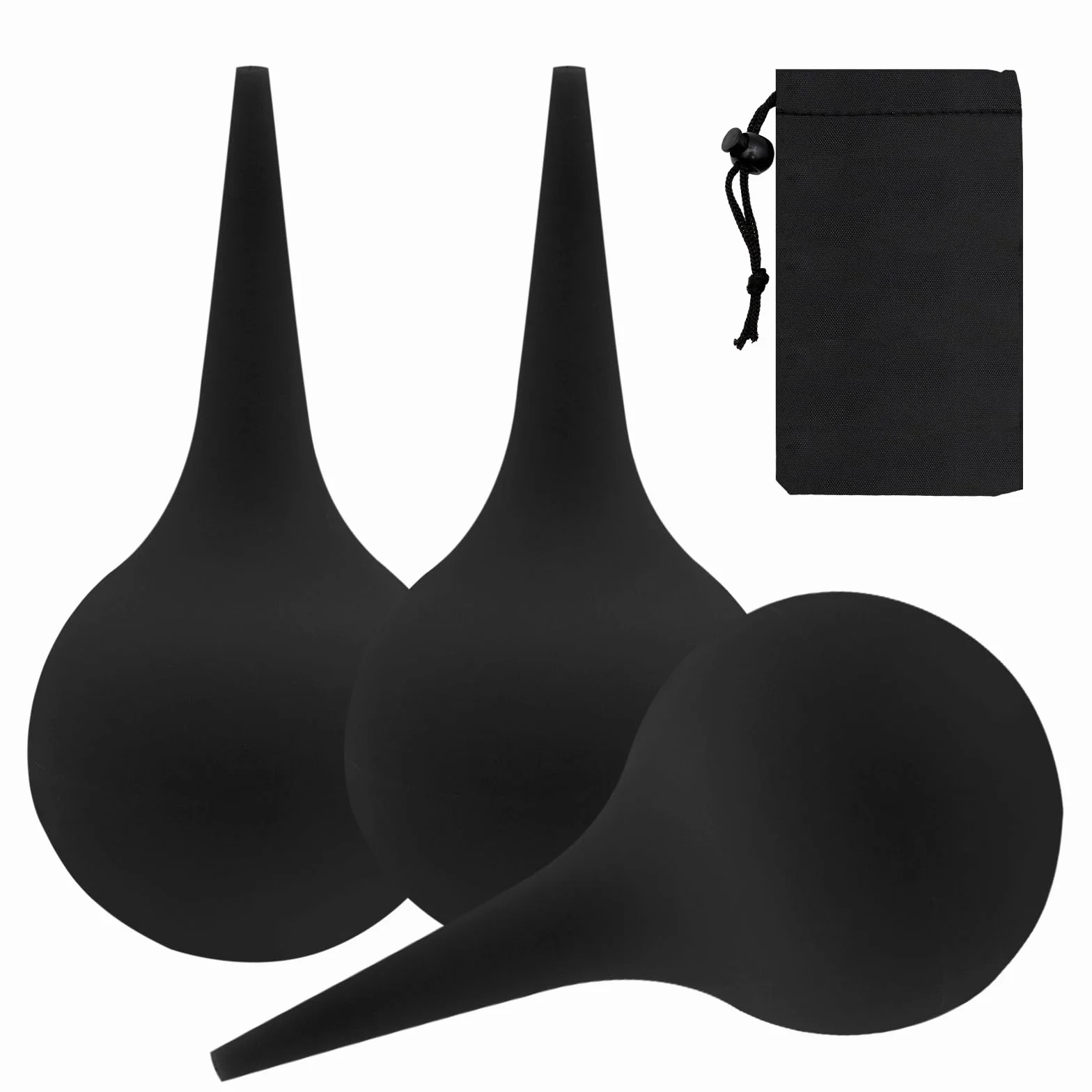 Poire Lavement Oreilles Nettoyage Oreille Bouchon Adulte Enfant Sac Tissé Poire Effilée Seringue Noir