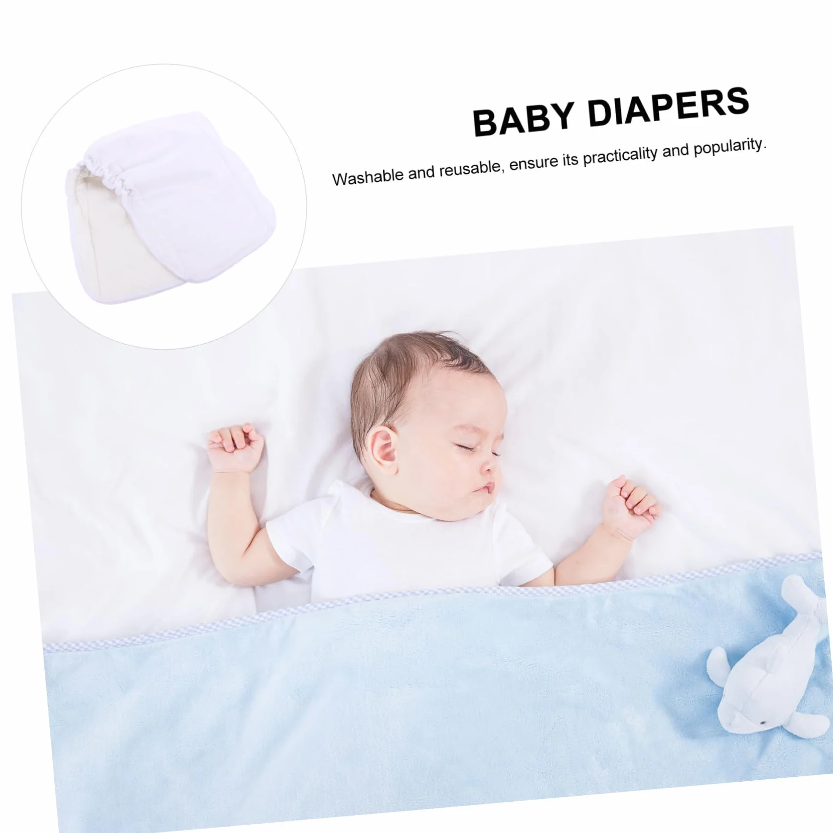 Inserts de Couches pour Bébé en Fibre de Bambou Lavables 5 Couches