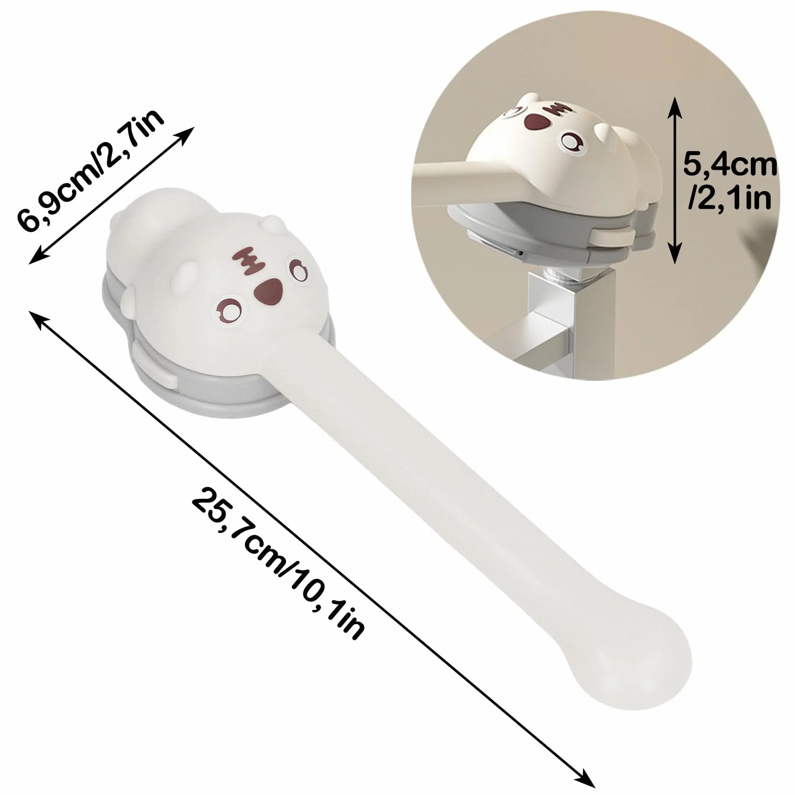 Extension De Poignée De Robinet Pour Enfants, Ensemble D'Extension De Poignée D'Évier (Blanc)