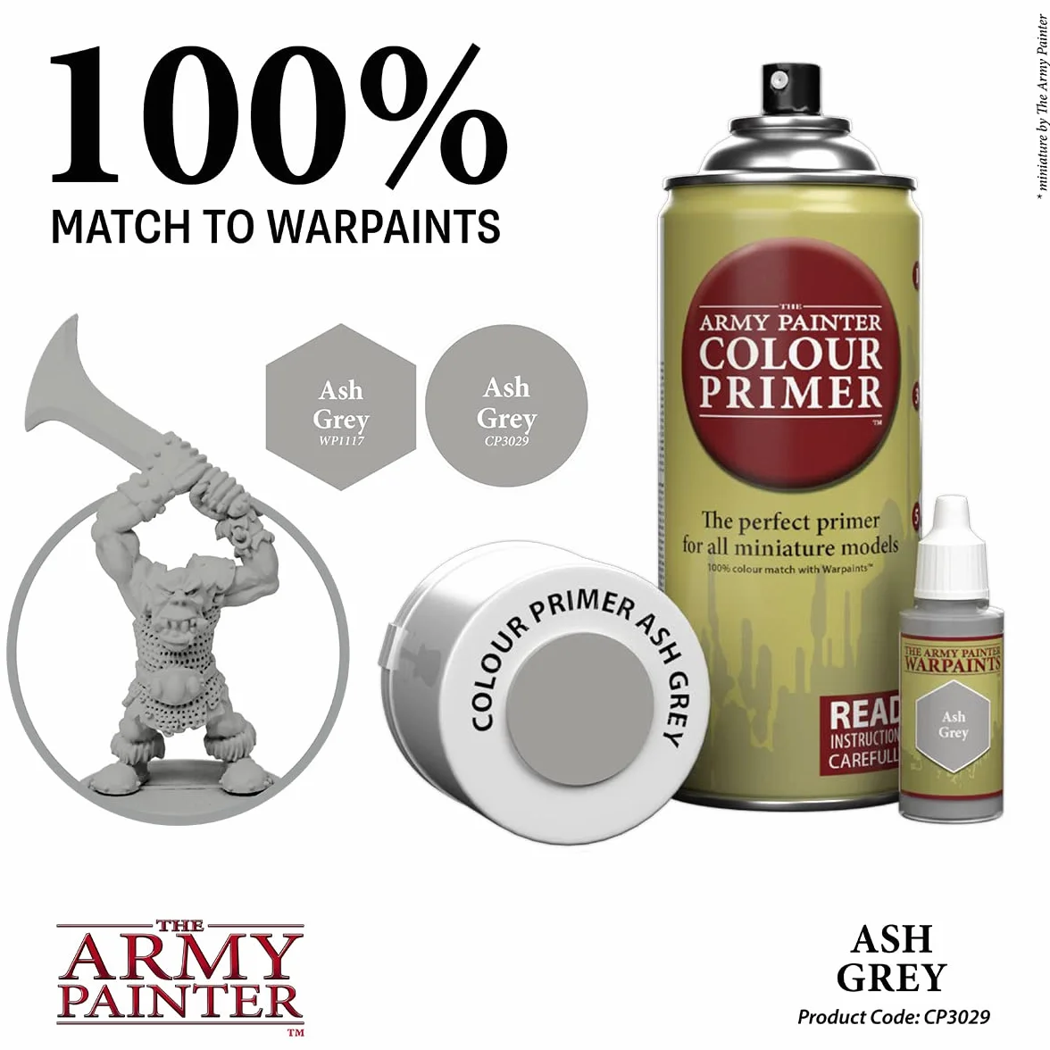 The Army Painter Colour Primer Ash Grey 400 ml Spray Acrylique Gris Cendre Apprêt Figurines Warhammer Donjon Dragon