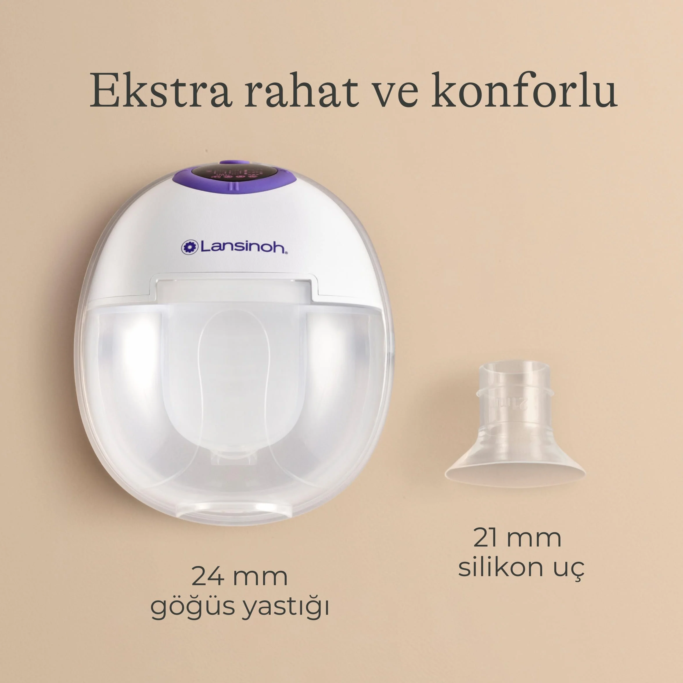 Lansinoh Tire-lait Mains-libres Simple Portable Léger Sans Fil, Aspiration Réglable Modes & Niveaux, Sans BPA