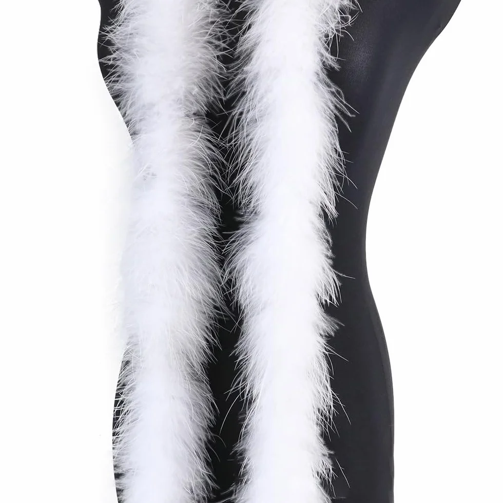 Duories Boa en plumes de dinde 2 m 8 cm - Plumes en peluche moelleuse - Étole à plumes - Guirlande à plumes pour Noël, mariage, bricolage, carnaval