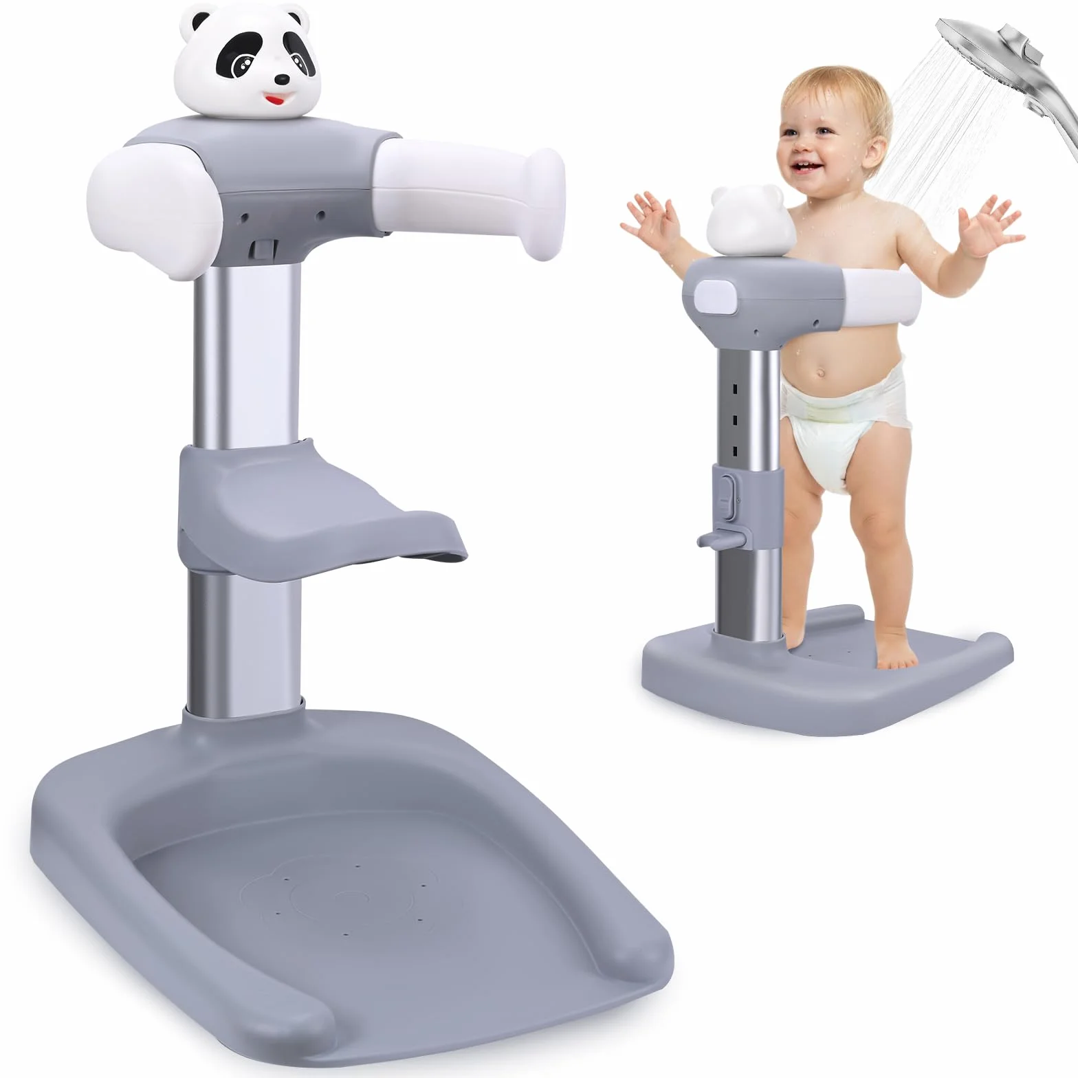 Bebe Debout Support de Bain Bébé Base Antidérapante Anti-pincement Tour Baignoire Réglable