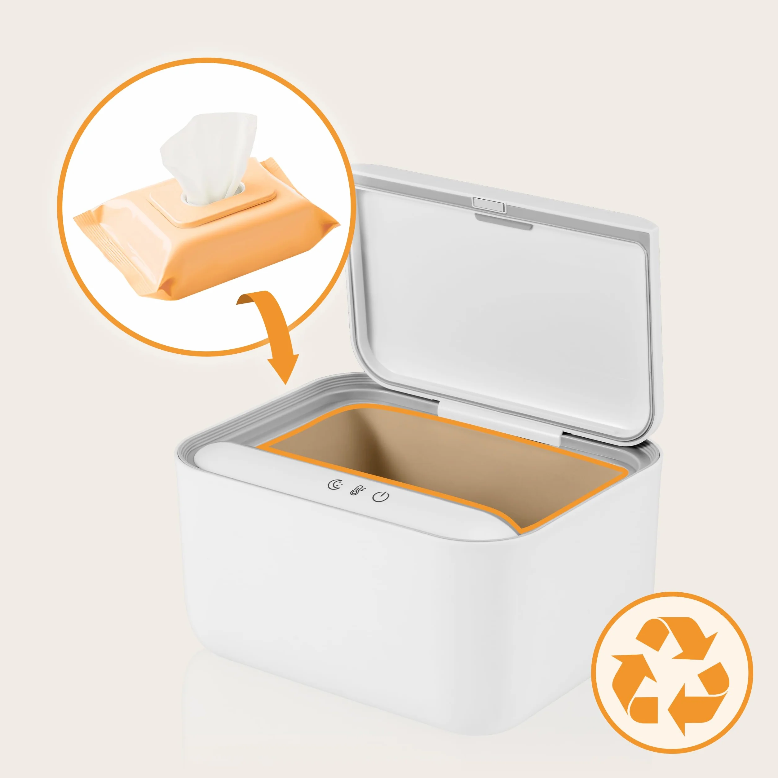 Lionelo BABYBLISS Appareil chauffant pour lingettes humides 20 W veilleuse intégrée 3 niveaux chauffage