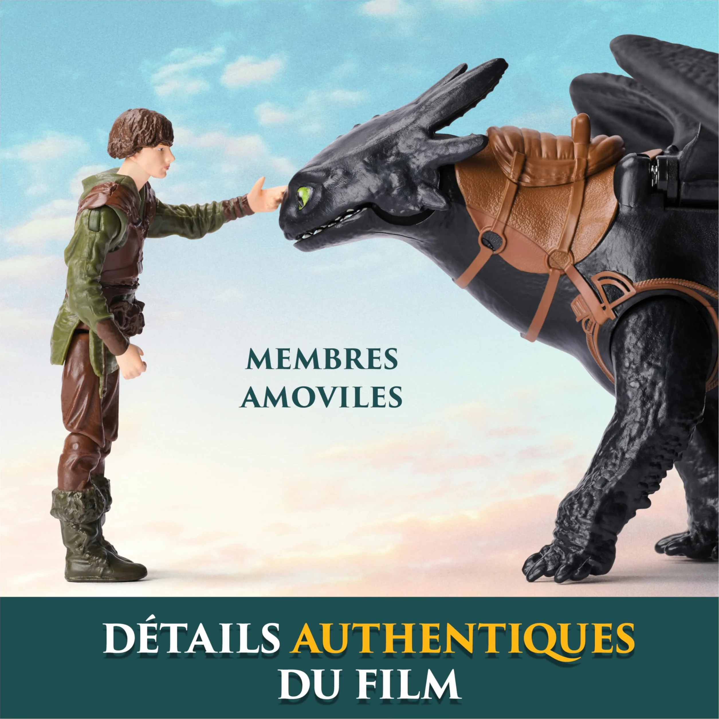 Dreamworks Dragons Figurine Articulée Krokmou 25 Cm Et Viking Harold 10 Cm Jouet Enfant 4 Ans Et +