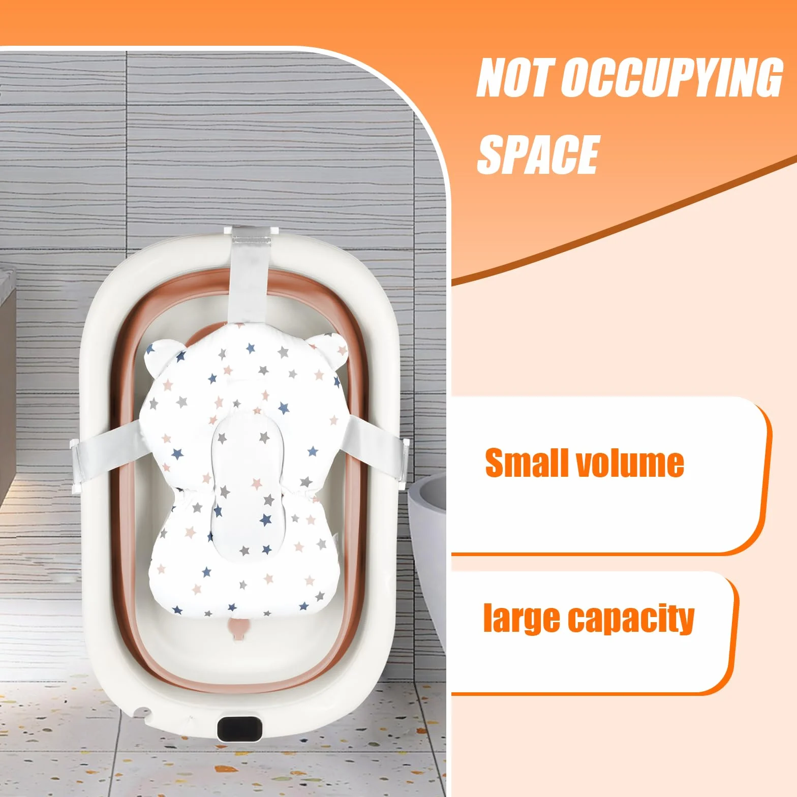 Baignoire Bébé Pliable avec Thermomètre 0-36 Mois