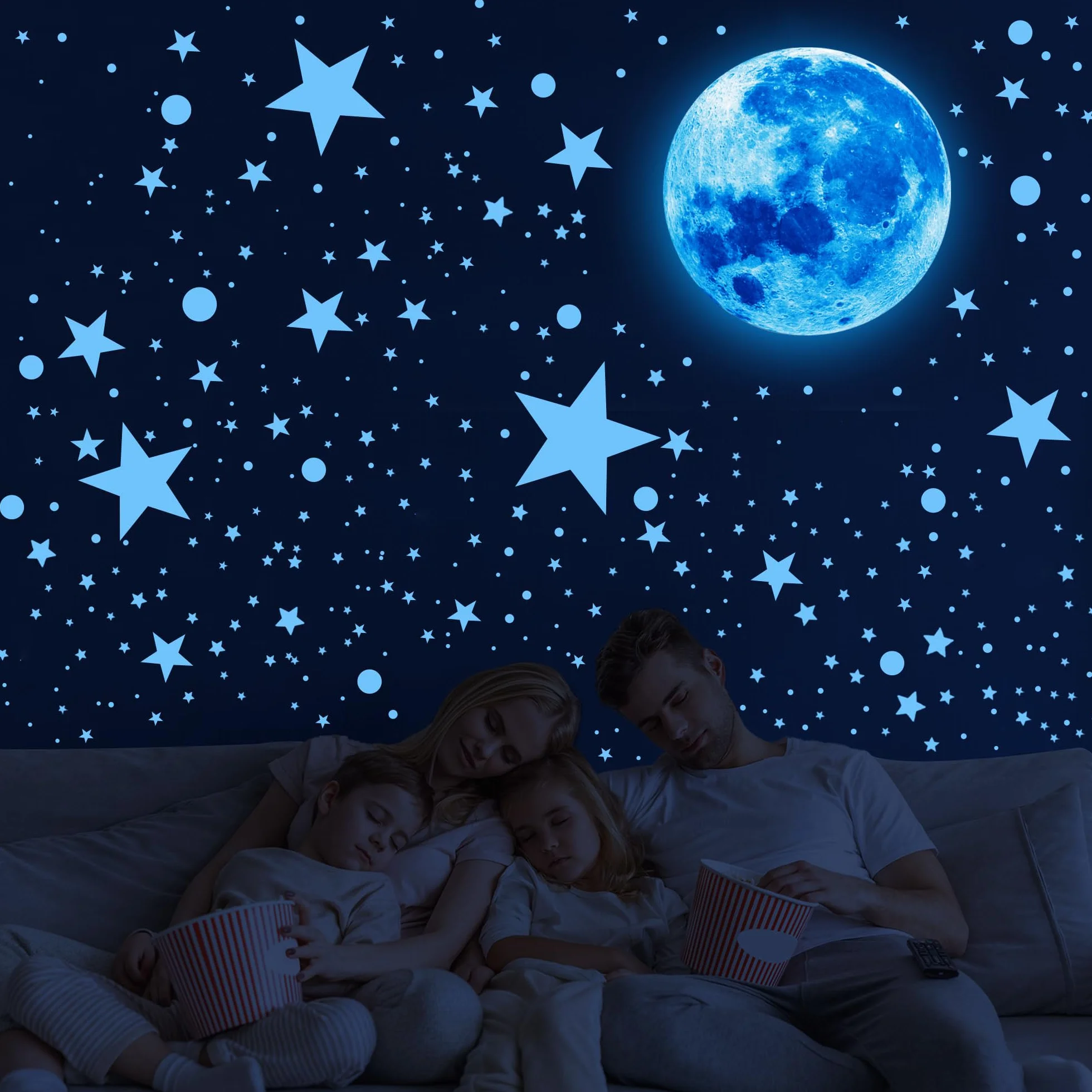 512 Pièces Autocollants Muraux Étoiles Phosphorescentes pour Plafond Décoration Chambre Enfant