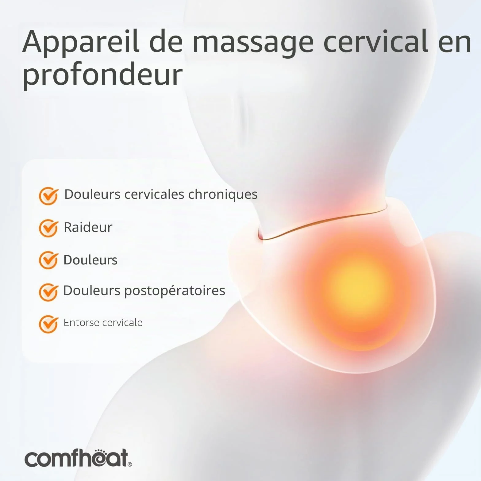 Coussin chauffant USB pour la nuque, soulagement des douleurs cervicales, thérapie thermique portable