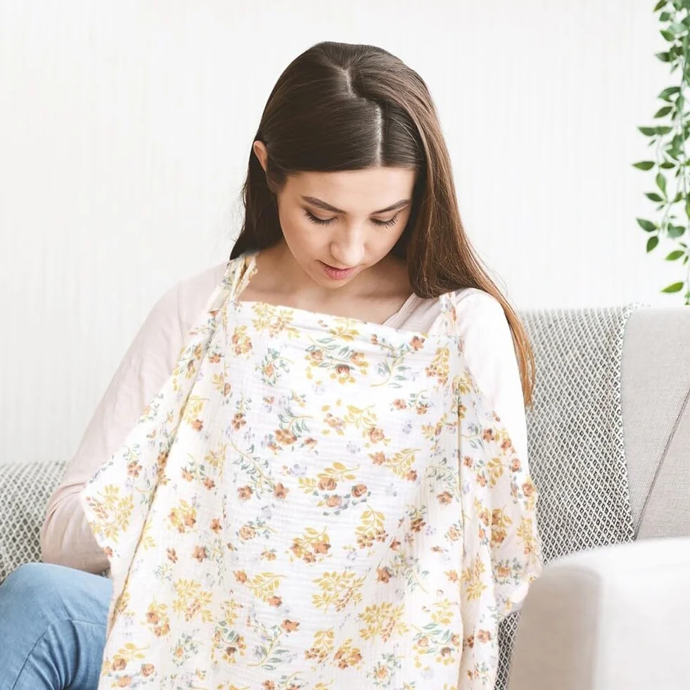 Surakey Couverture Allaitement Bébé en Coton Tablier Mousseline Echarpe Maternité