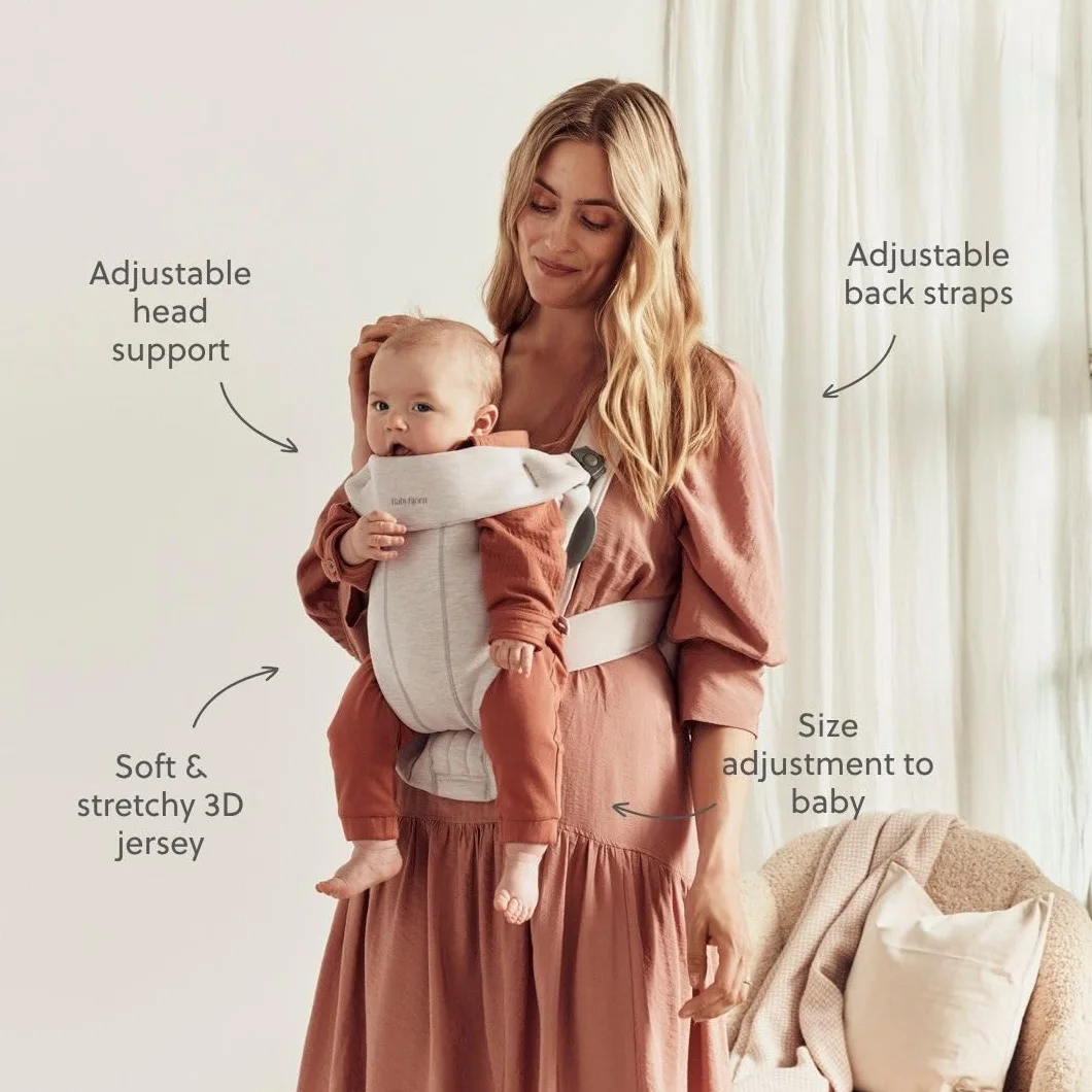 BabyBjörn Porte-bébé Mini Jersey 3D Beige clair