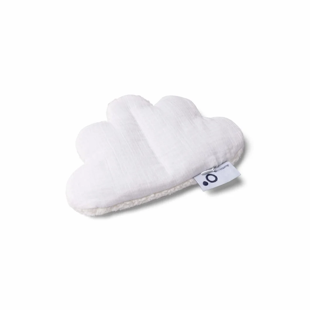 Doomoo Bouillotte Bébé Anti Colique Snoogy Peluche Coton Bio Micro-ondes Housse Lavable Chaud Froid Graines Colza Lavande Cloudy White