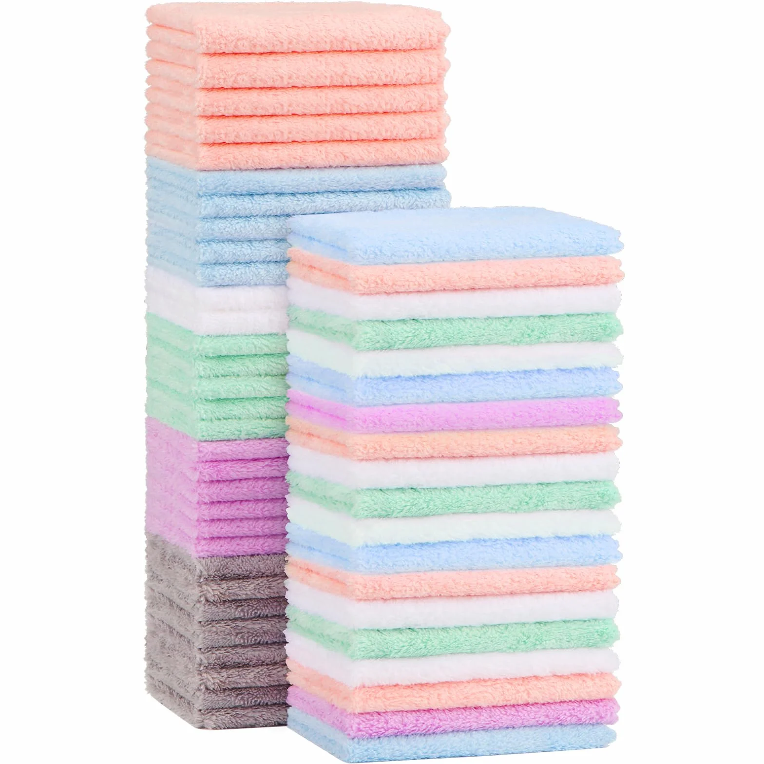 Serviettes de bain bébé microfibre polaire corail 50 pièces 17,8 x 22,9 cm