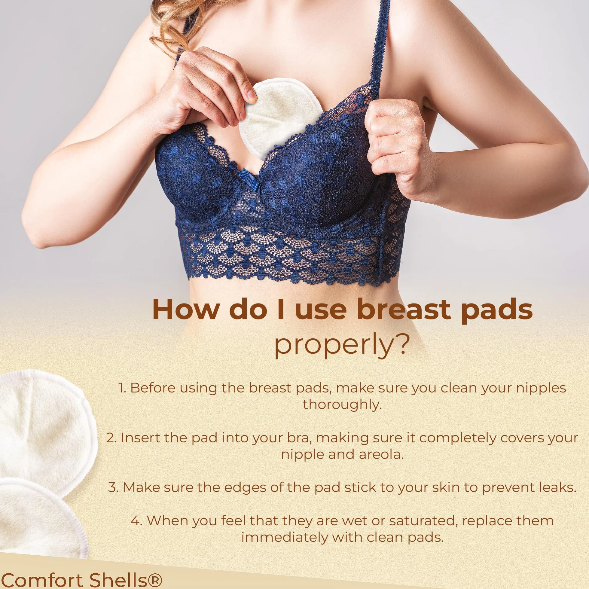Coussinets d'allaitement lavables en Fibre de Bambou Lot de 14 avec Sac de Lavage et Bracelet de Maintien Antibactériens Hypoallergéniques